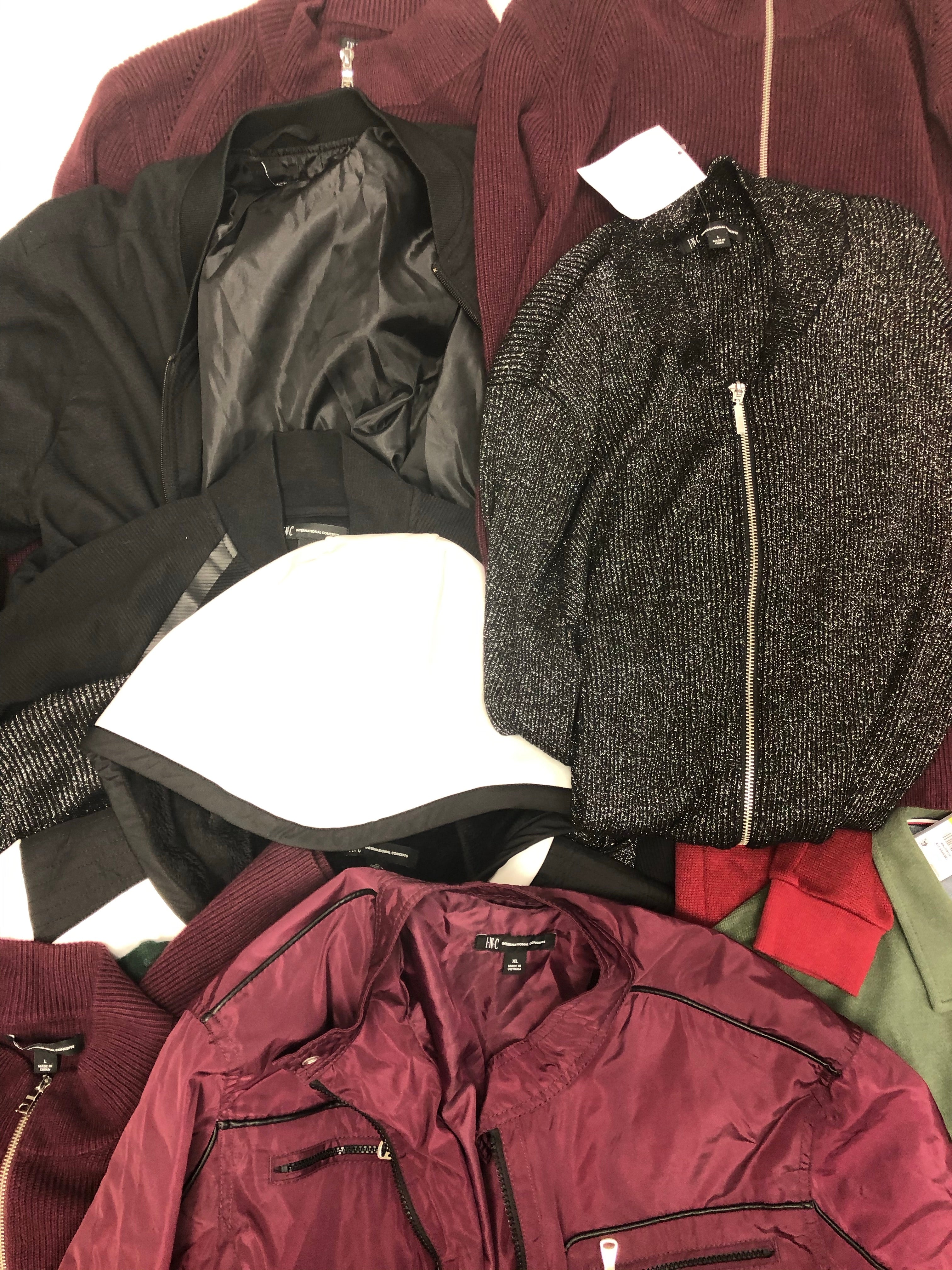 Men's Clothing OUTERWEAR/JACKETS Wholesale Lot, TOMMY HILFIGER, BUFFALO, INC and more, 13 Units, Shelf Pulls, MSRP $1,029.49