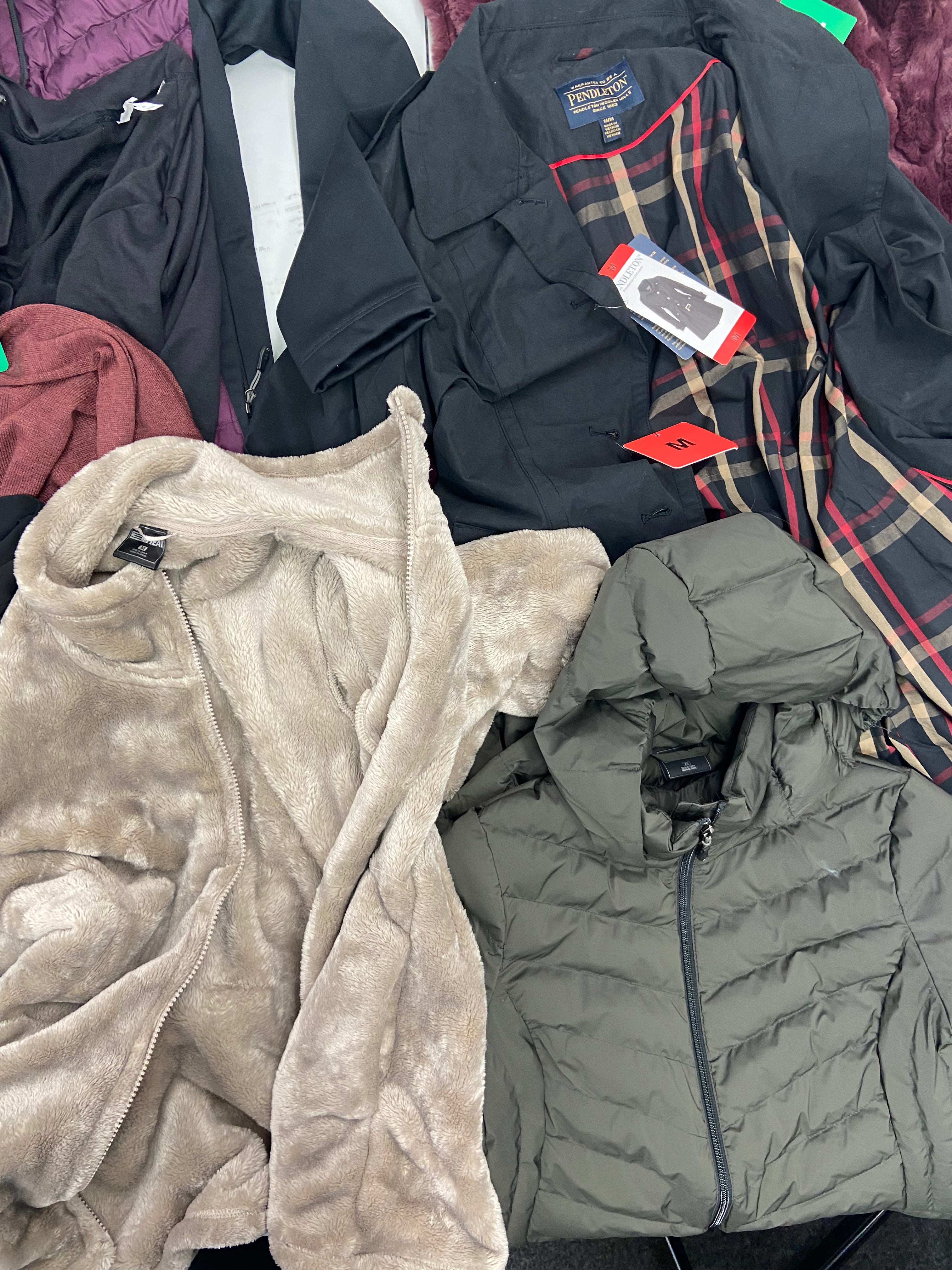 Women's Clothing Outerwear (Trench Coat, Cardigan, Vest & More) Wholesale Lot, NICOLE MILLER, PENDLETON, ELLA MOSS, ALFANI and more, 8 items, Shelf Pulls, MSRP $664