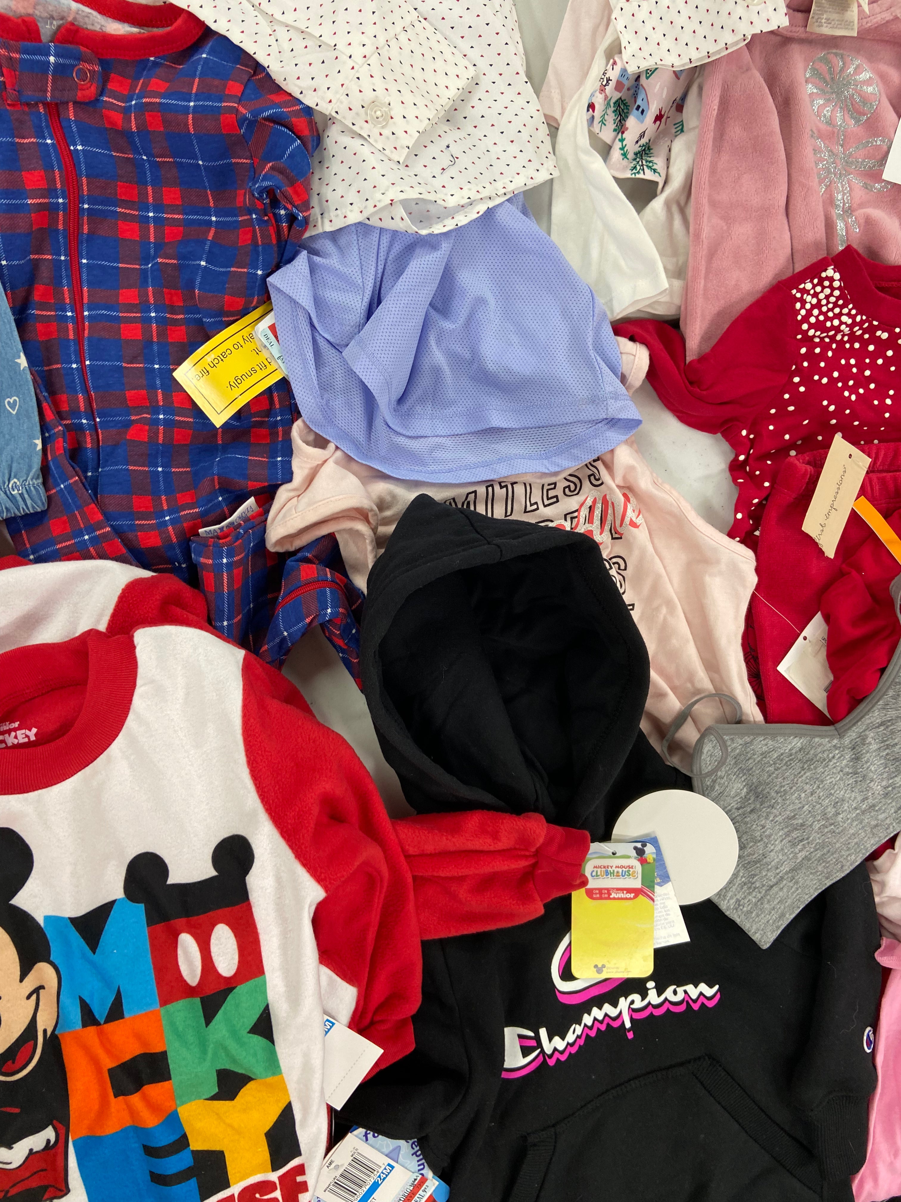 Kid's / Baby's Clothing Wholesale Lot, TOMMY HILFIGER, DISNEY, NIKE, CHAMPION, MAX OLIVIA, CARTER'S, FIRST IMPRESSIONS and more, 27 items, Shelf Pulls, MSRP $606