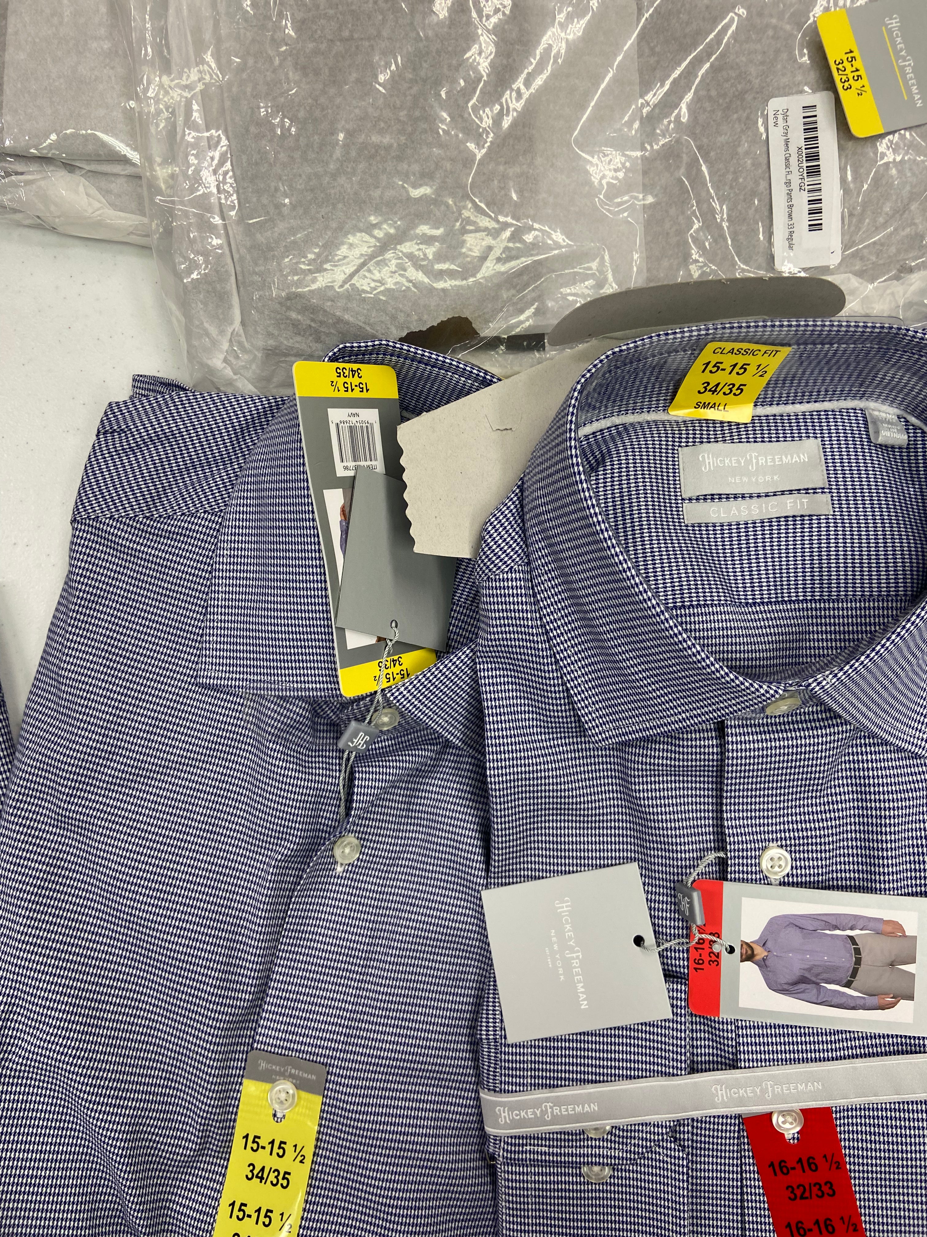 Men's Clothing Dress Shirts & Pants Wholesale Lot, DYLAN GRAY, HICKEY FREEMAN, 13 items, Shelf Pulls, MSRP $1,176