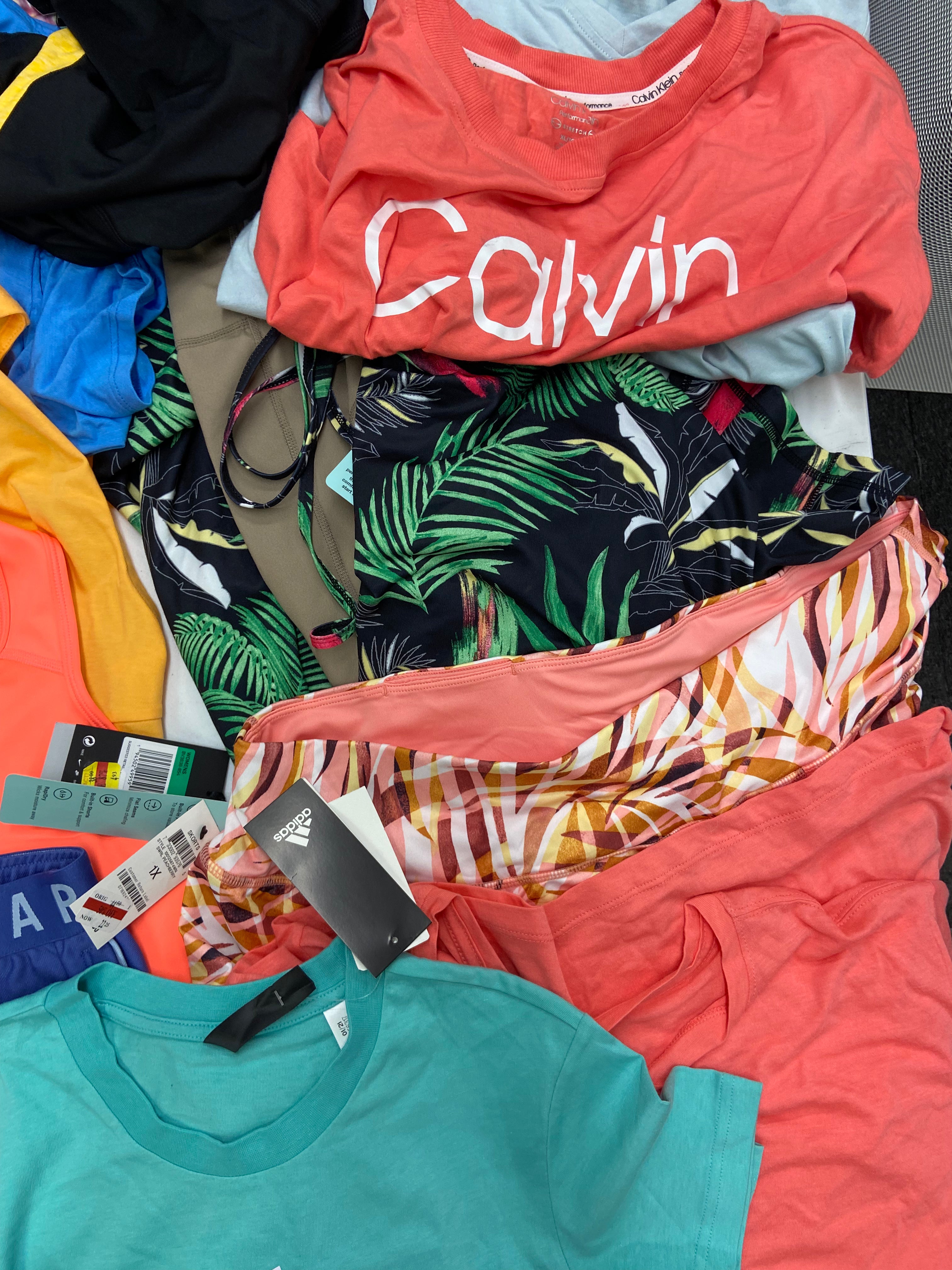 Women's Clothing Activewear Wholesale Lot, NIKE, TIMBERLAND, UNDER ARMOUR, ADIDAS, DKNY and more, 43 items, Shelf Pulls, MSRP $1,045