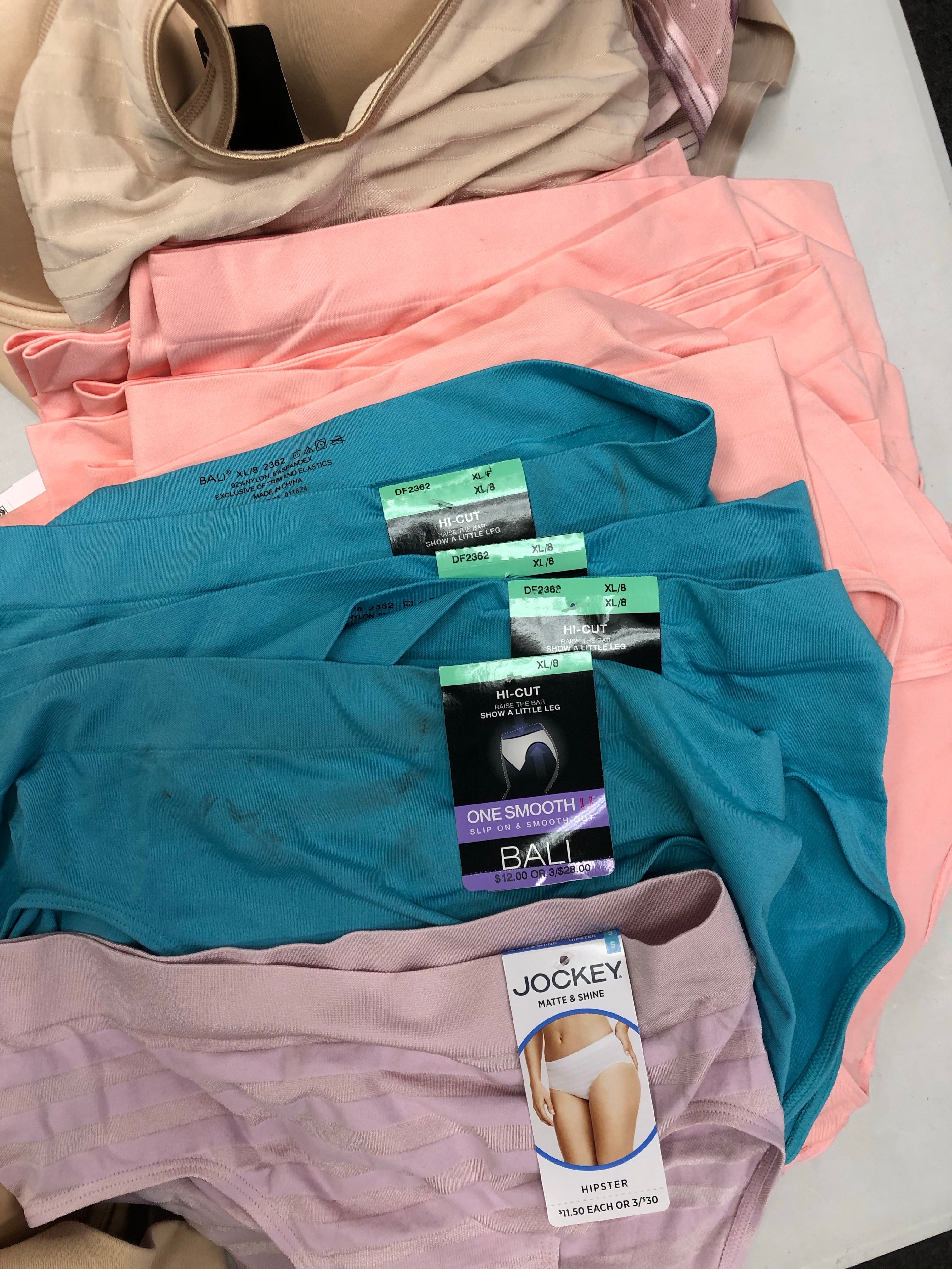 Women's Clothing INTIMATES Wholesale Lot, CALVIN KLEIN, DKNY, WACOAL, BALI, HANES and more, 79 items, Customer Returns, MSRP $2,504