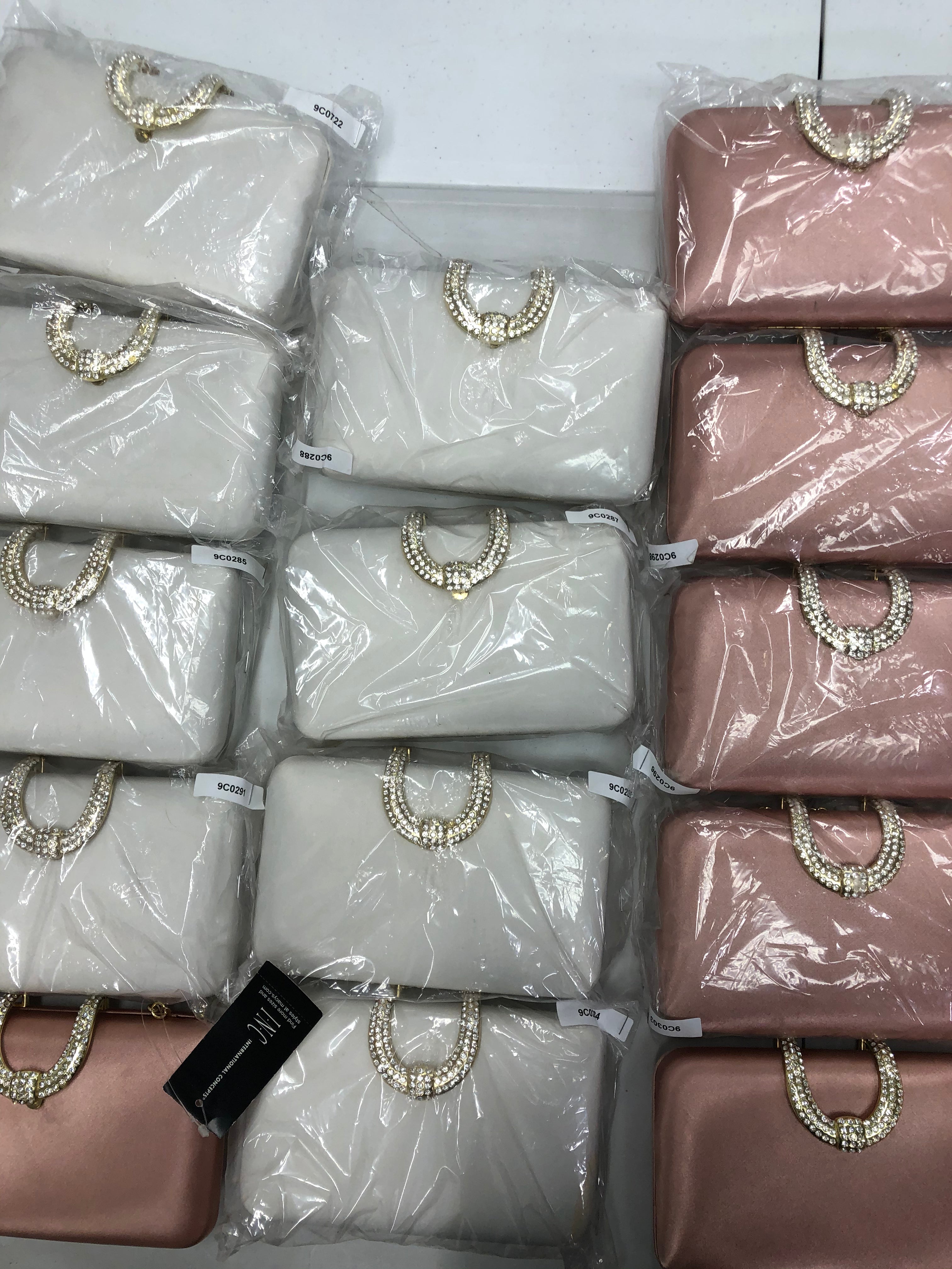 Women's INC Clutch Wholesale Lot, 22 items, Customer Returns, MSRP $1,749