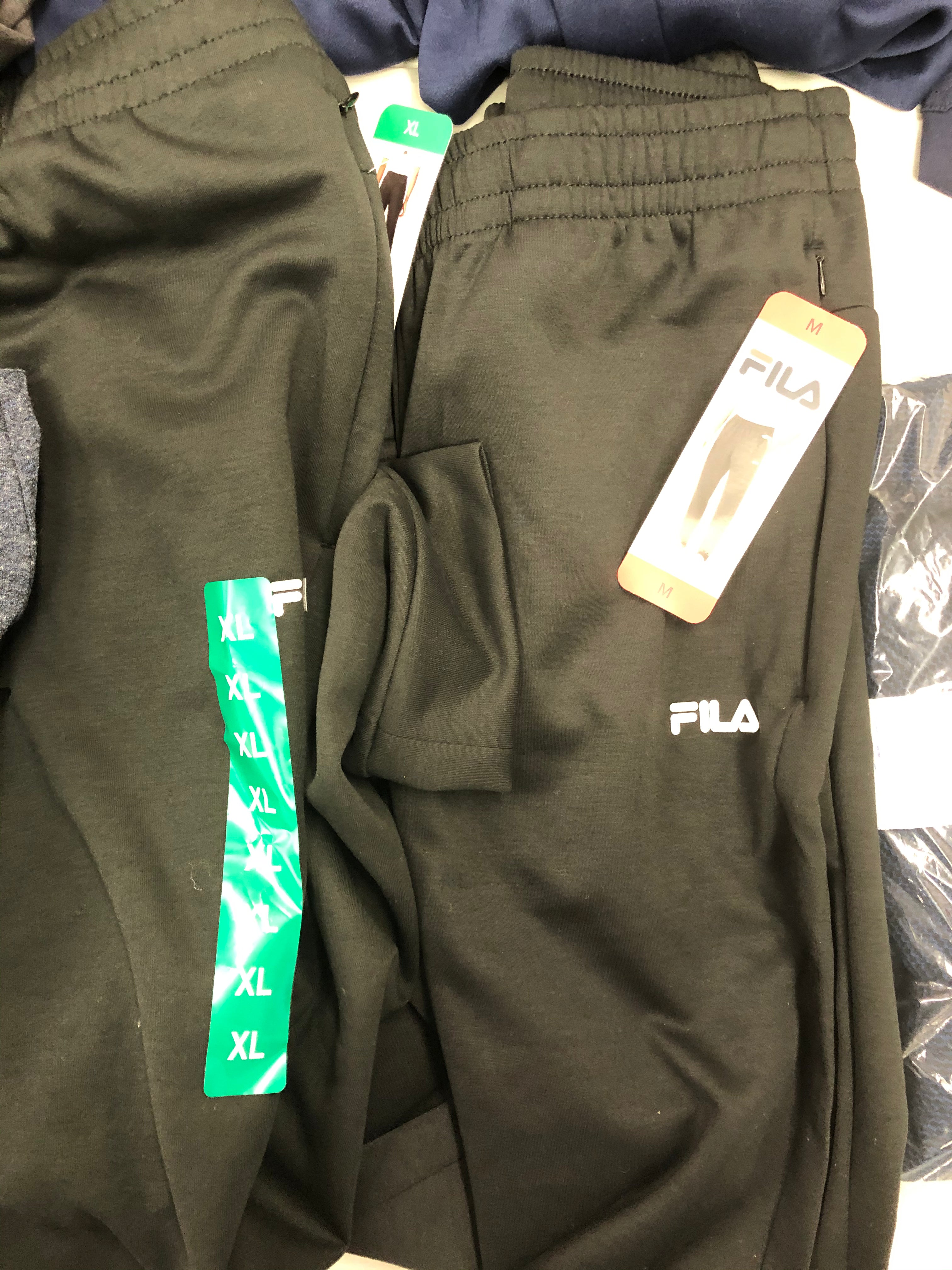 Men's Clothing Workout Pants and other pants, Wholesale Lot, FILA, EDDIE BAUER, MARC NEW YORK, ORVIS, 9 items, Shelf Pulls, MSRP $565