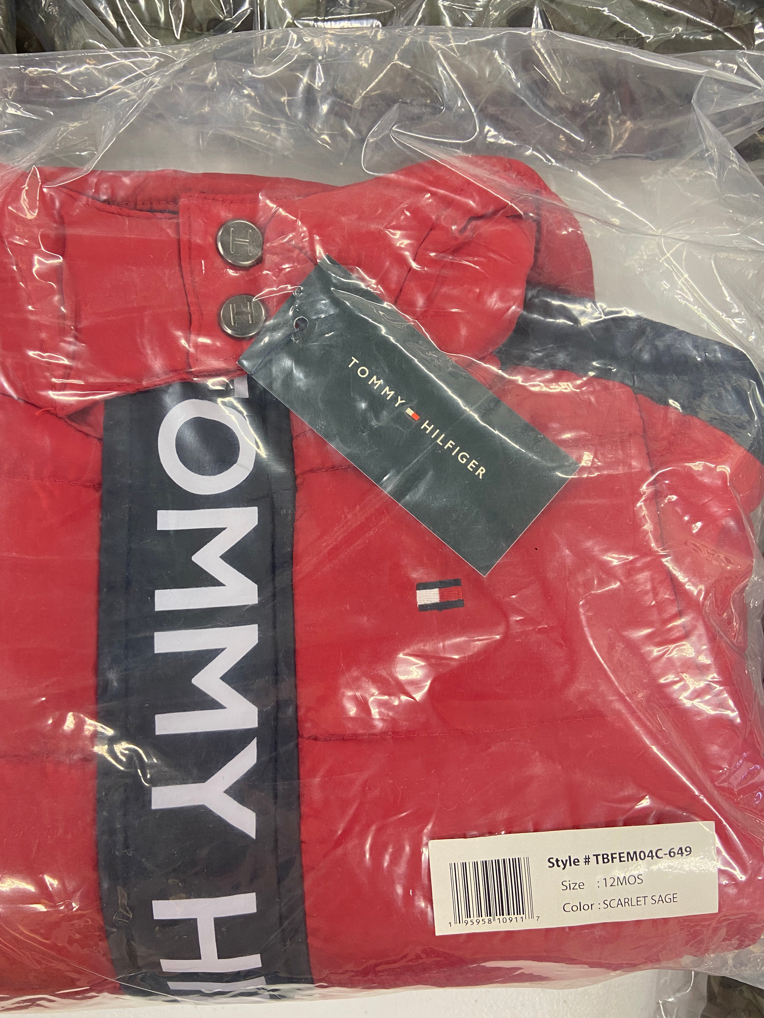 Kid's Clothing Puffy Jackets Wholesale Lot, TOMMY HILFIGER and CARTER'S, 5 items, Shelf Pulls, MSRP $450