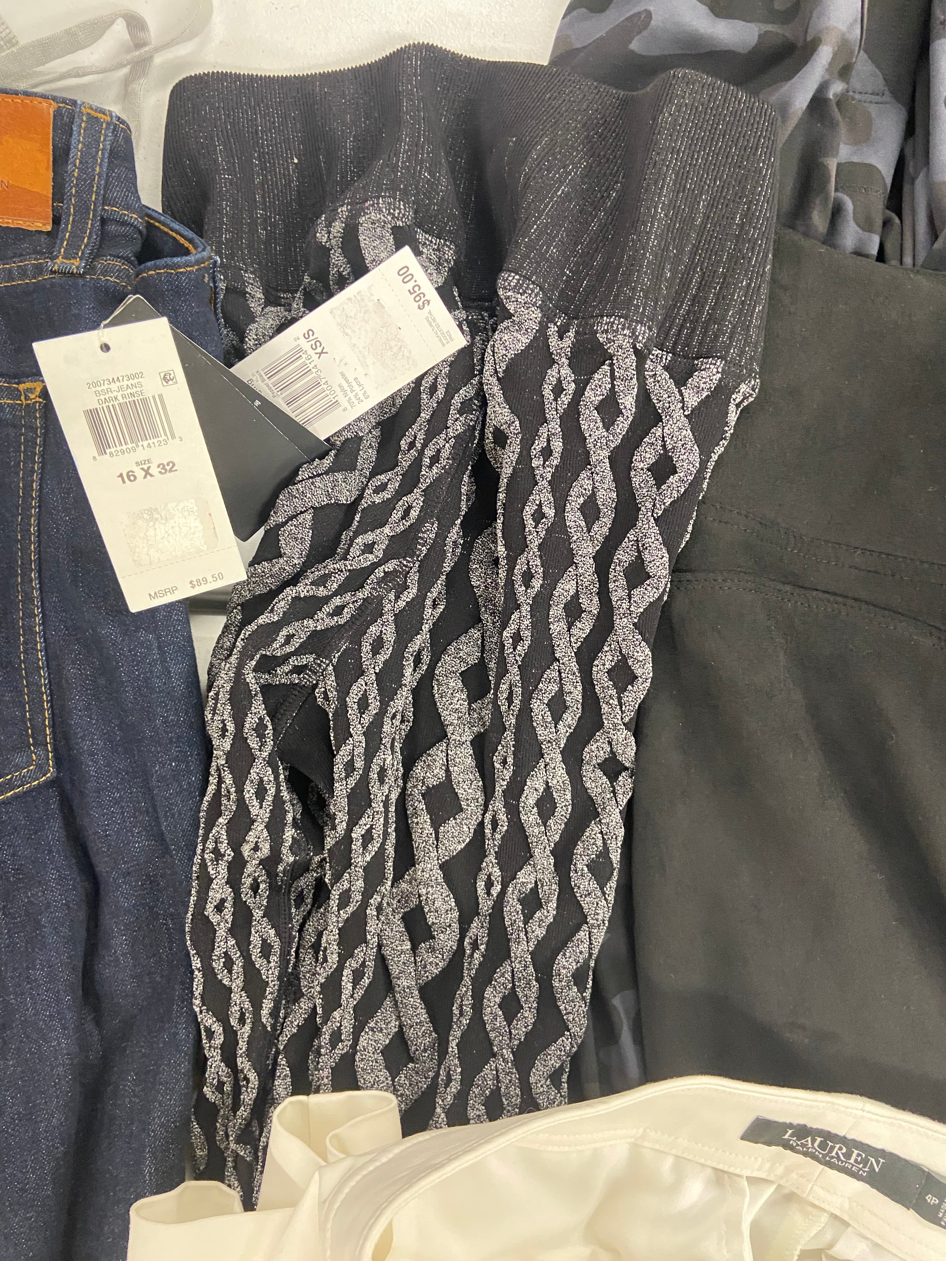 Women's Clothing Bottoms Wholesale Lot, RALPH LAUREN, VINCE CAMUTO, AVOCADO and more, 9 items, Shelf Pulls, MSRP $606