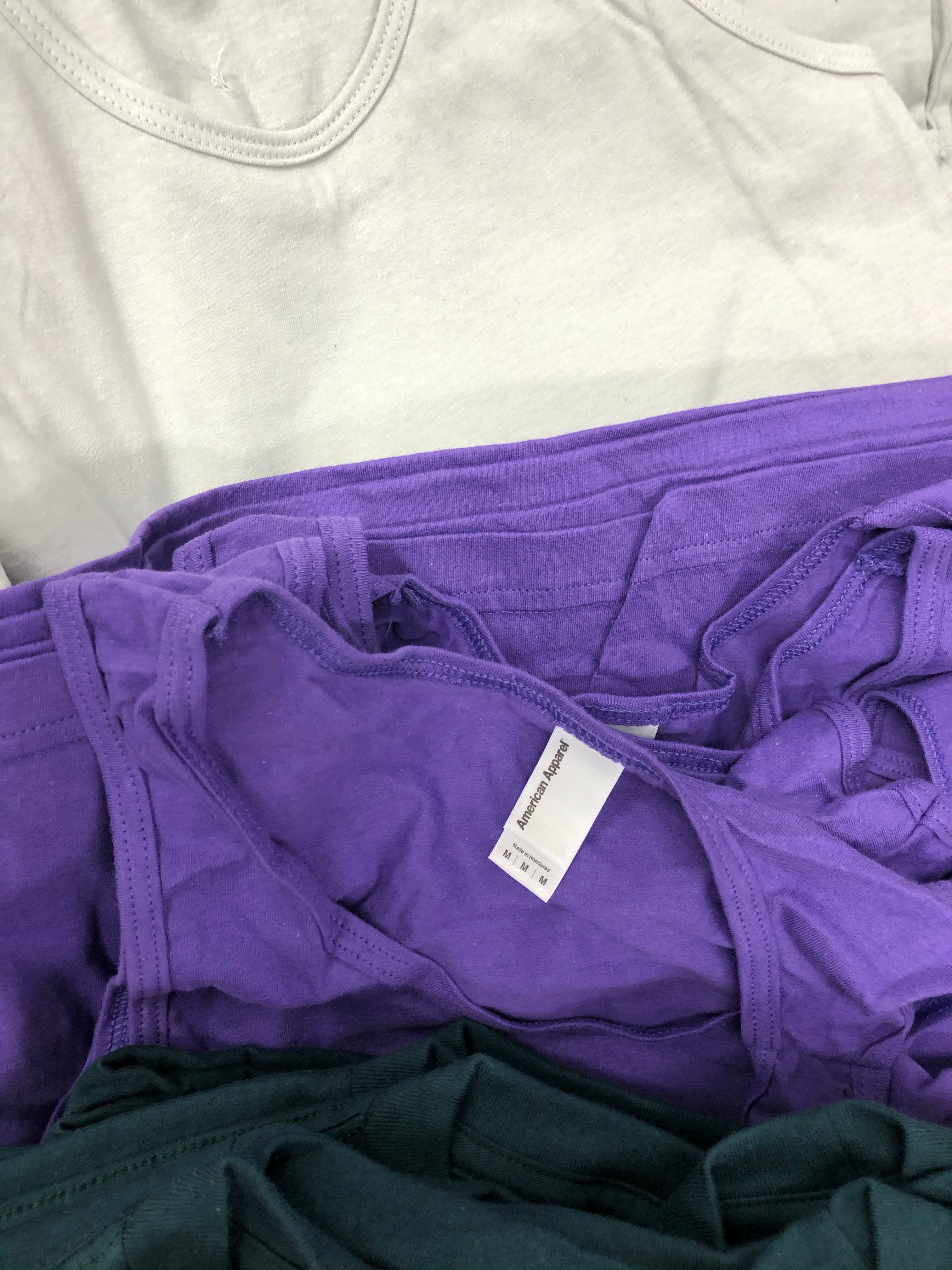 Men's Clothing Tops Short Sleeves & Sleeveless Wholesale Lot, AMERICAN APPAREL ONLY, 89 Items, Shelf Pulls, MSRP $1,704