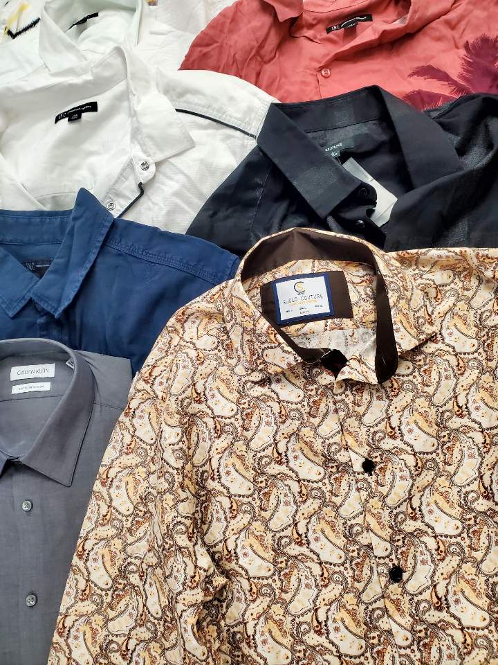 Men's Clothing Tops Wholesale Lot, CALVIN KLEIN, POLO RALPH LAUREN, ALFANI, CLUB ROOM, INC and more,17 Items, Shelf Pulls, MSRP $1,012