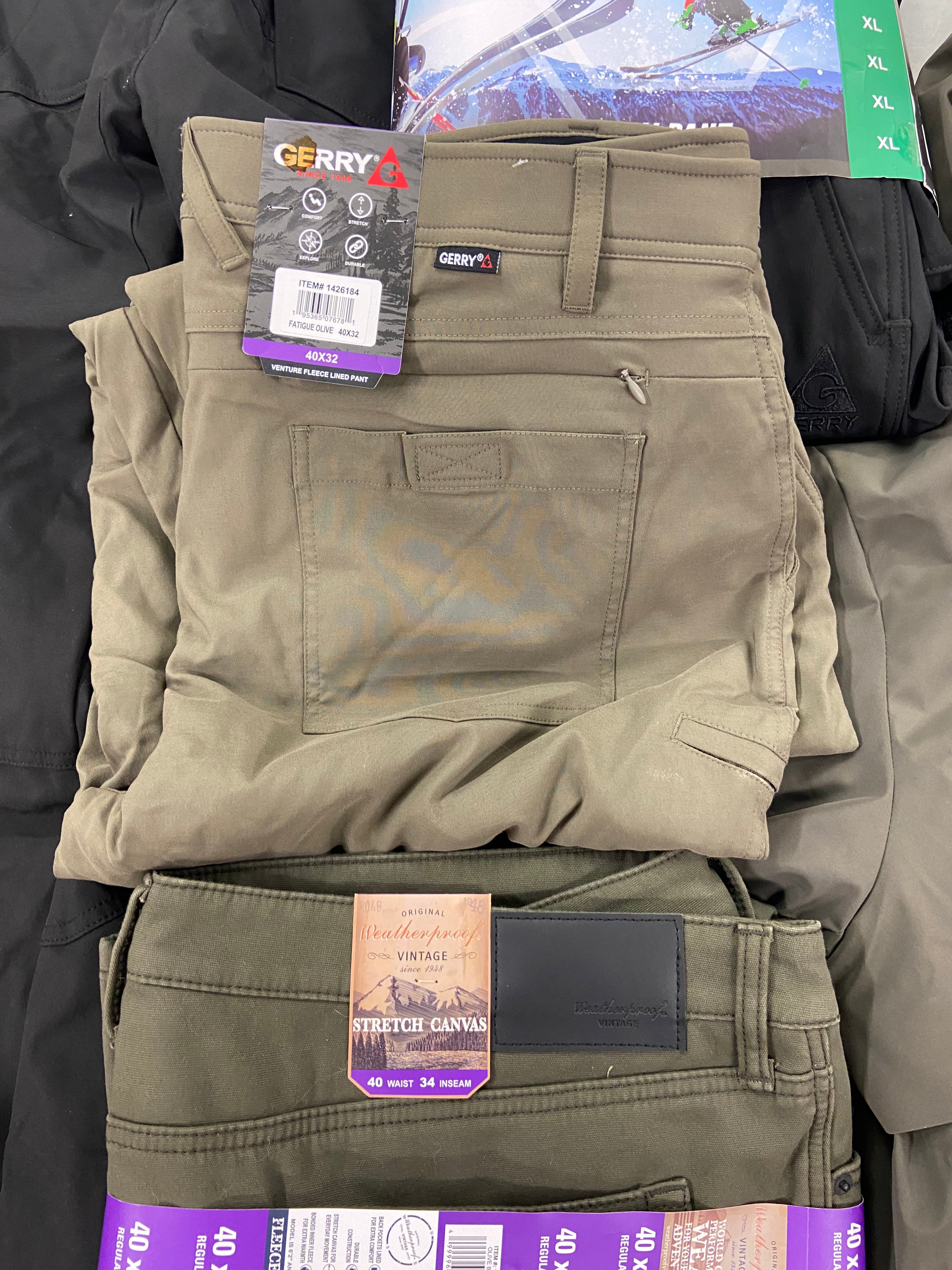Men's Clothing Jacket & Pants, Wholesale Lot, TOMMY HILFIGER, WEATHERPROOF, GERRY, 5 items, Shelf Pulls, MSRP $430