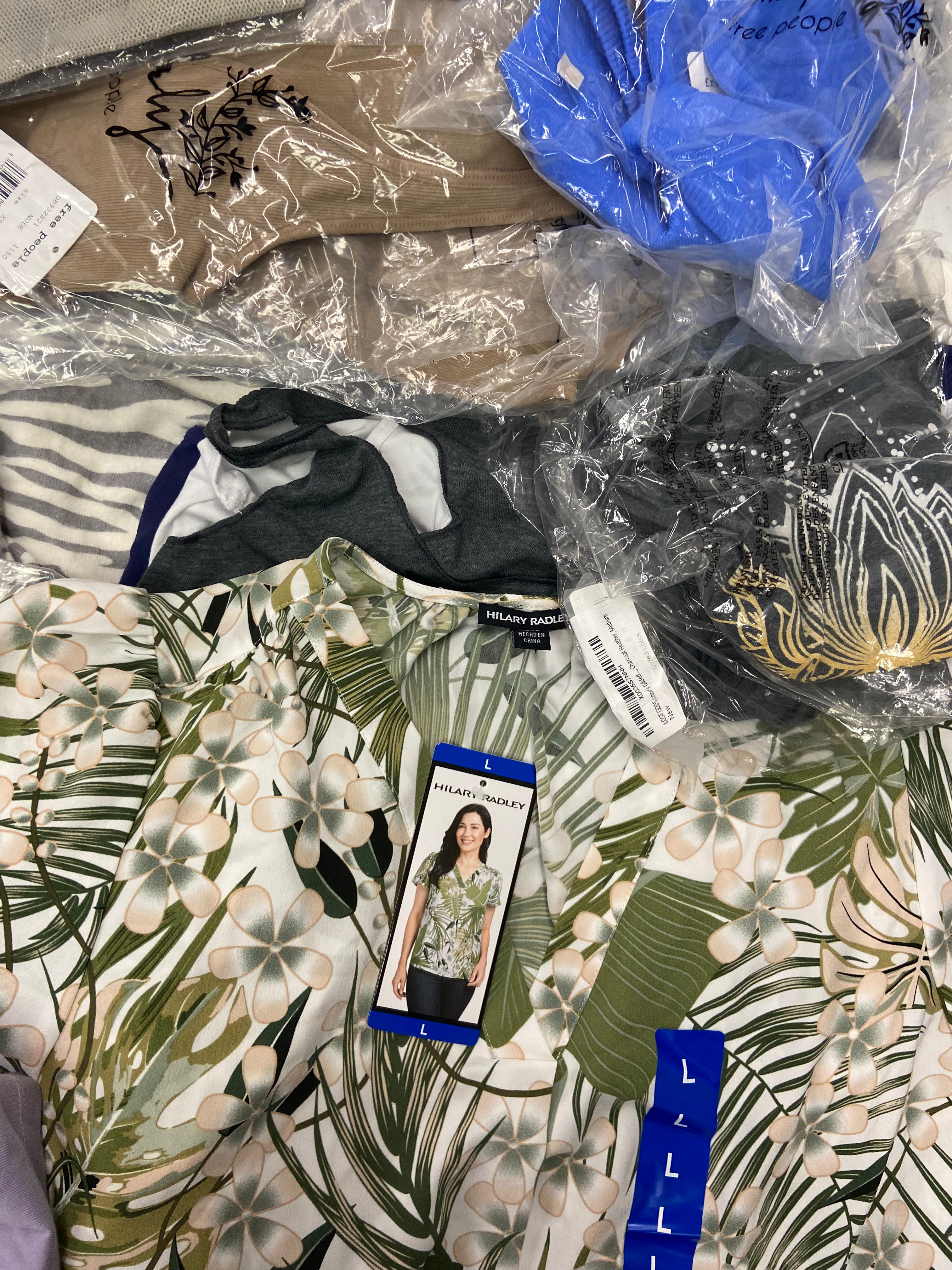 Women's Clothing Tops Wholesale Lot, ADIDAS, CALVIN KLEIN, BUFFALO, FREE PEOPLE, HILARY RADLEY and more, 30 items, Shelf Pulls, MSRP $1,066