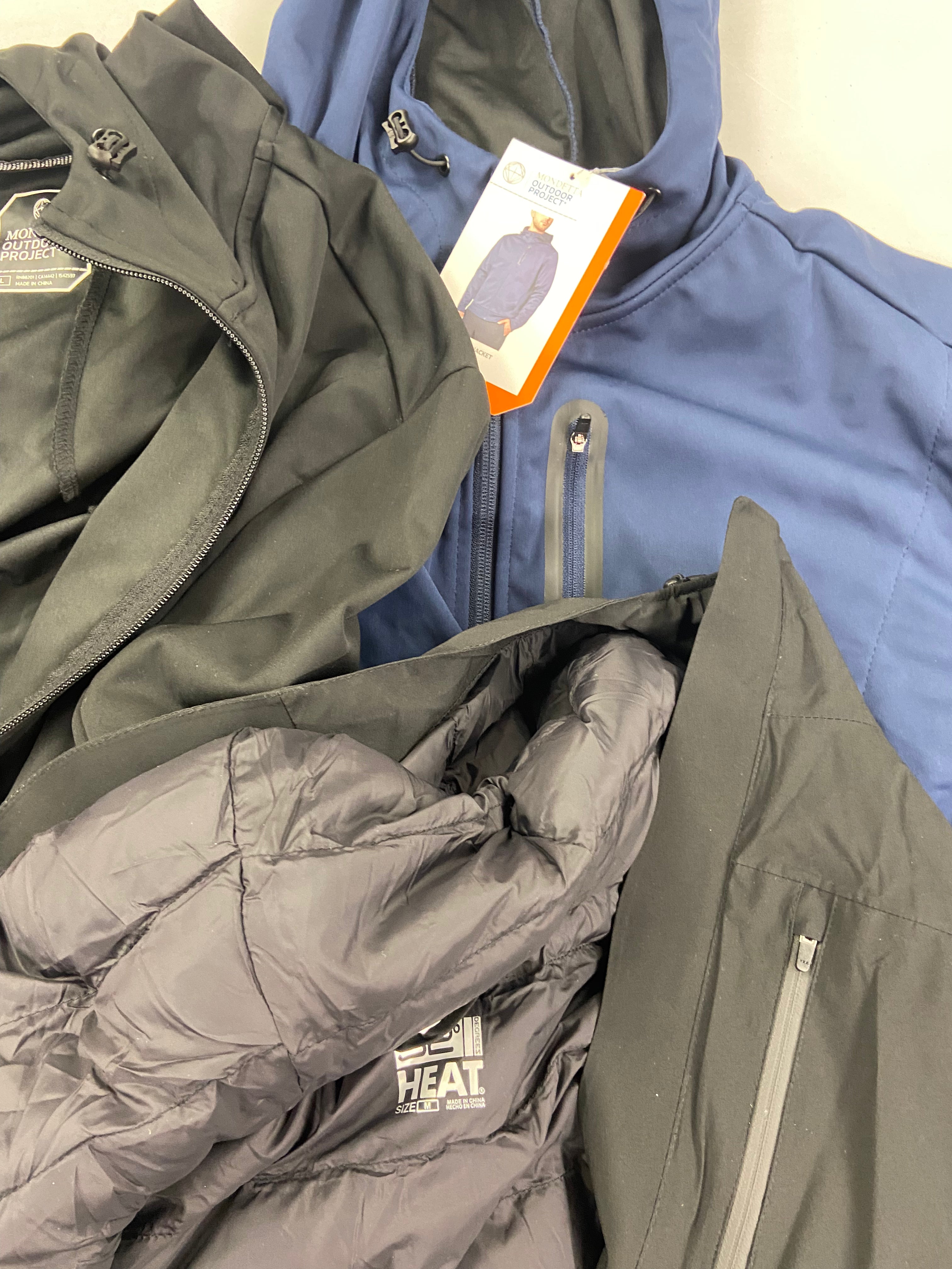 Men's Clothing OUTERWEAR/JACKETS Wholesale Lot, ADIDAS, 32 DEGREES, HAWKE & CO, MONDETTA 8 items, Shelf Pulls, MSRP $630