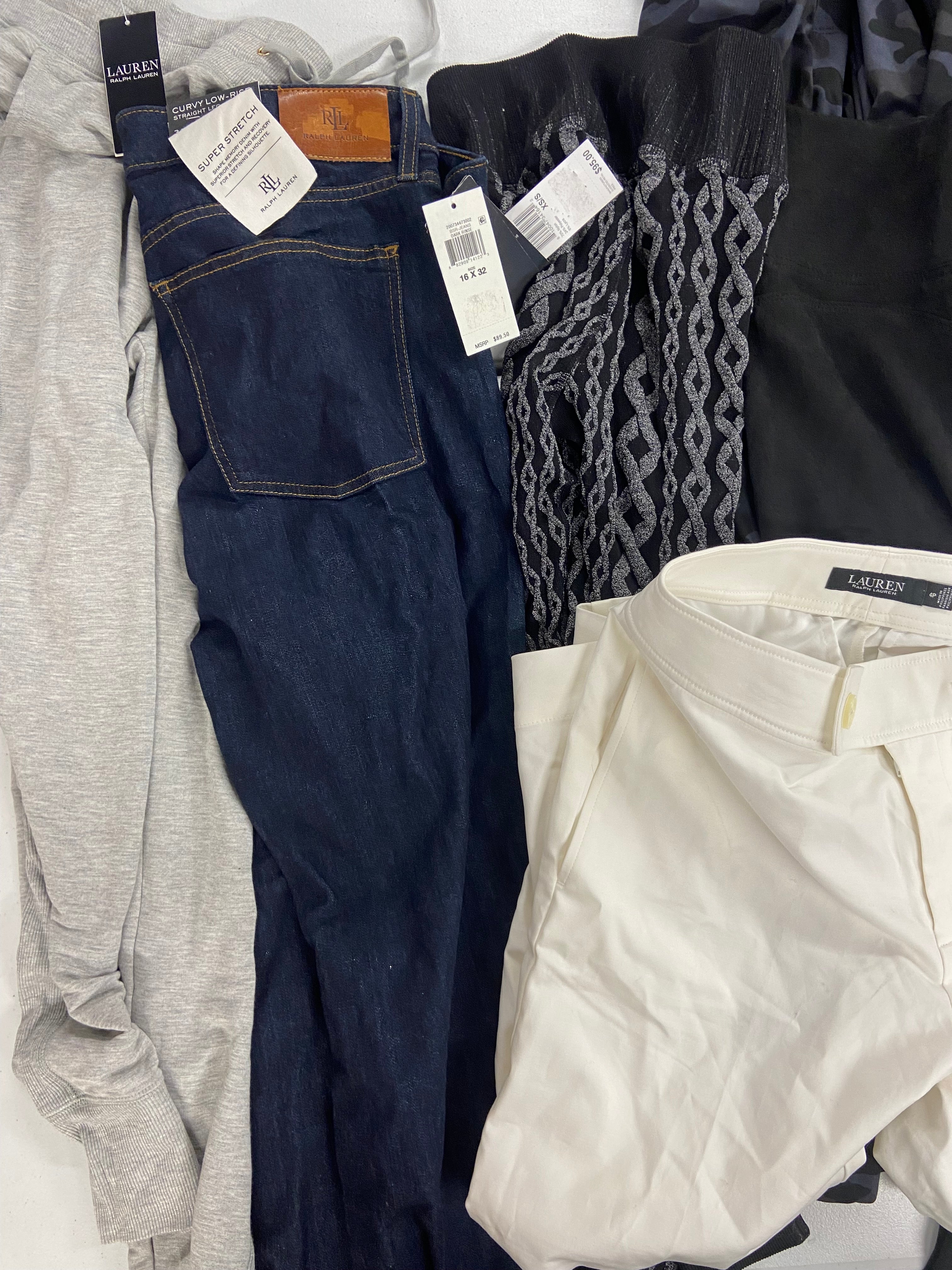 Women's Clothing Bottoms Wholesale Lot, RALPH LAUREN, VINCE CAMUTO, AVOCADO and more, 9 items, Shelf Pulls, MSRP $606