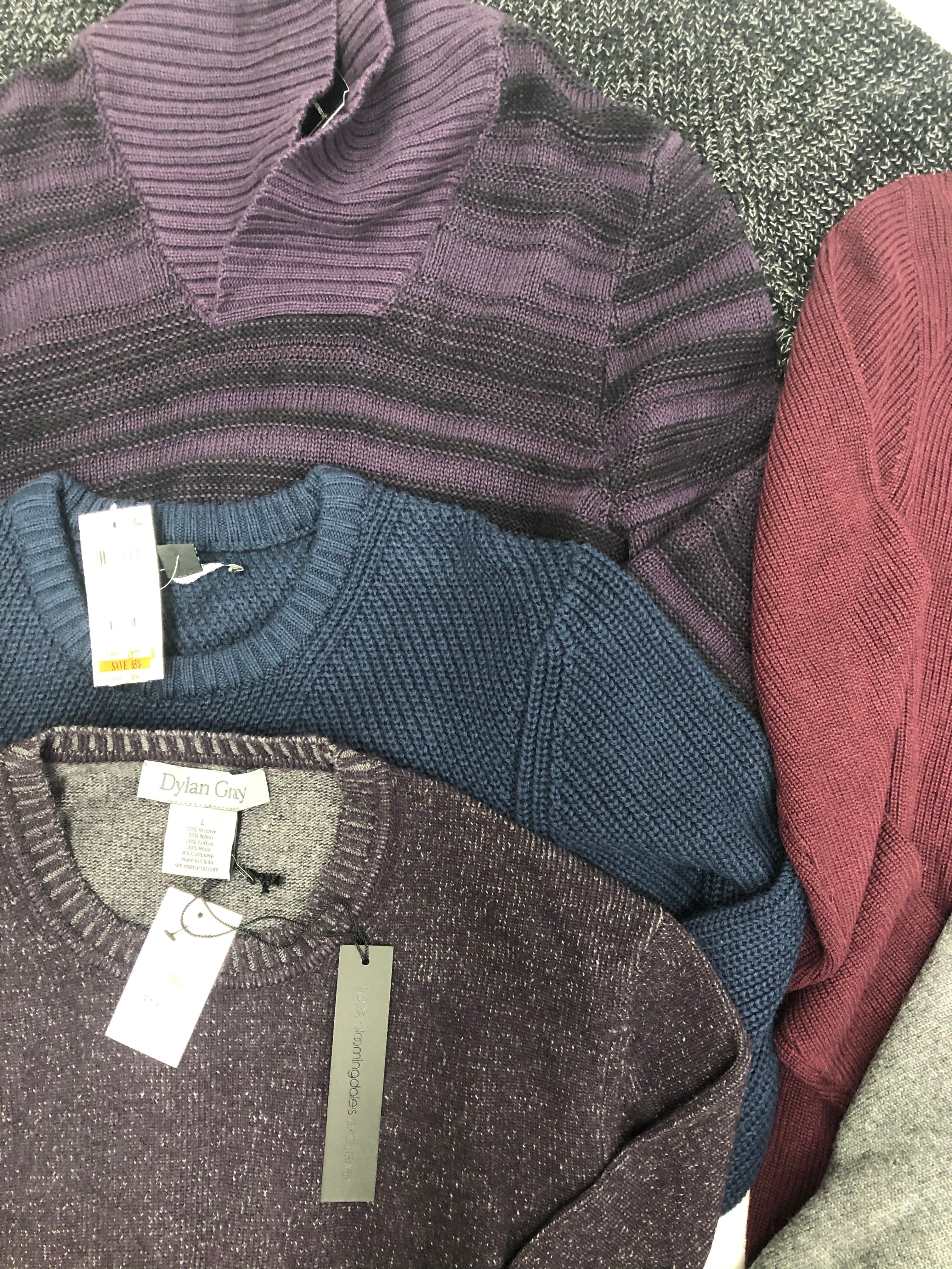 Men's Clothing Winter Top Wholesale Lot, Dylan Gray, INC 7 Units, Shelf Pulls, MSRP $743.50