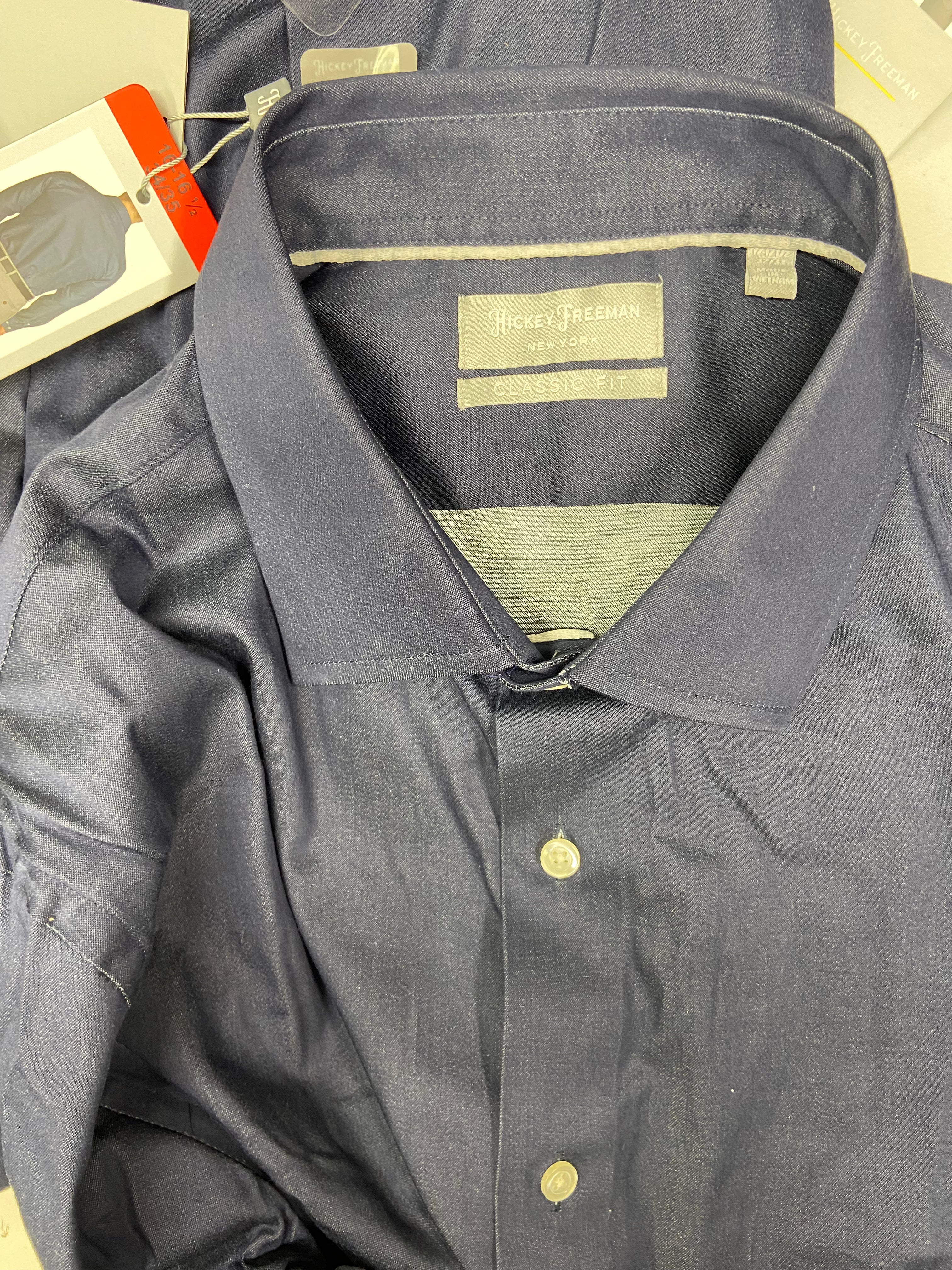 Men's Clothing Dress Shirts Only Wholesale Lot, HICKEY FREEMAN, 15 items, Shelf Pulls, MSRP $900