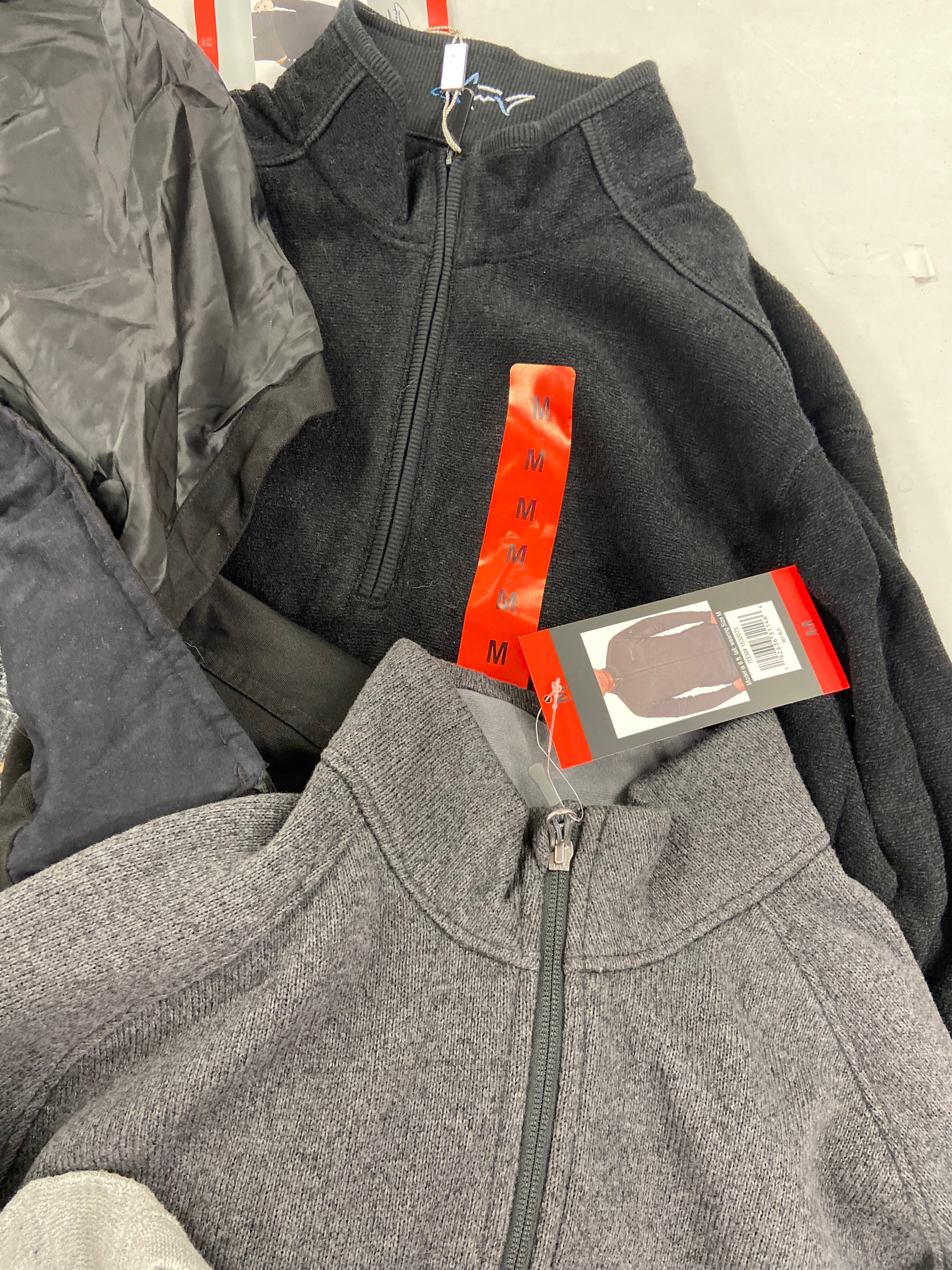 Men's Clothing OUTERWEAR/JACKETS, SWEATERS, Wholesale Lot, BANANA REPUBLIC, GH BASS, ORVIS, RUGGED ELEMENTS, SPYDER and more, 9 items, Shelf Pulls, MSRP $697