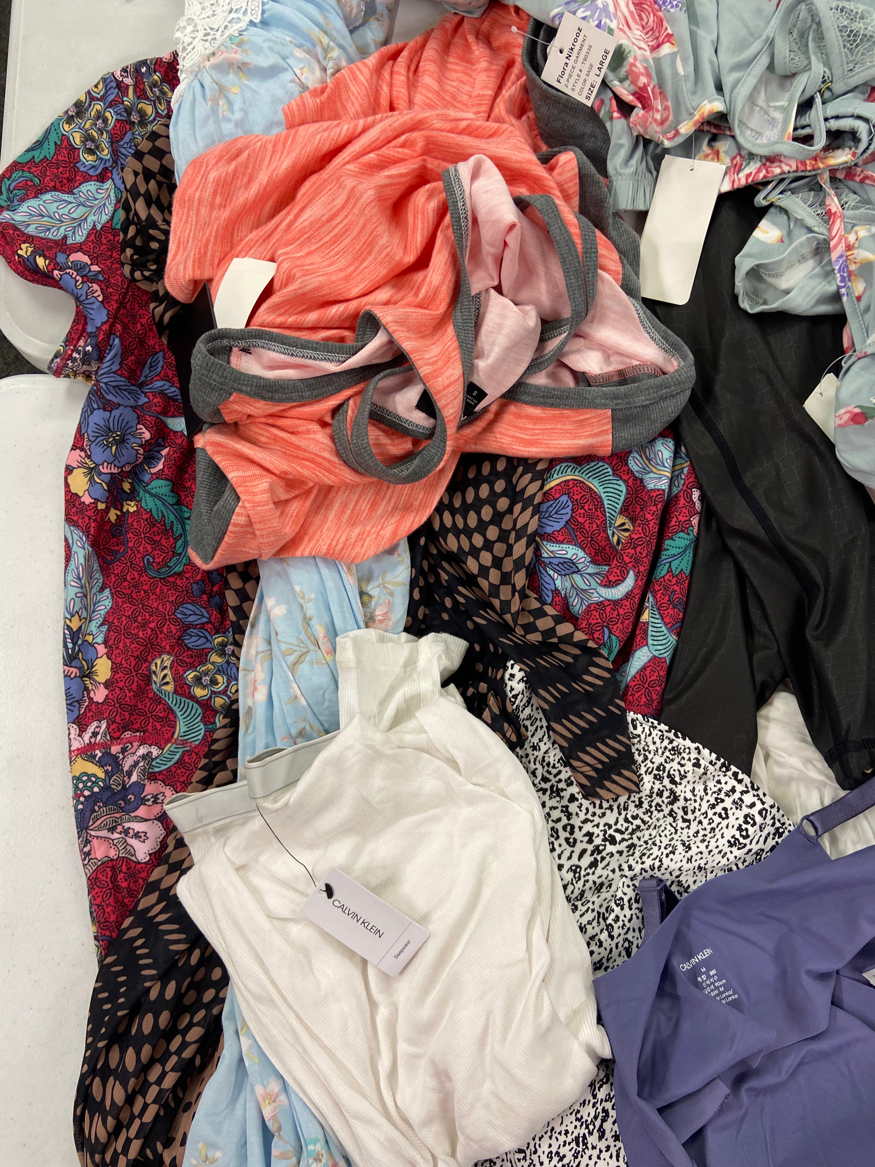 Women's INTIMATES Wholesale Lot, ADIDAS, HANKY PANKY, DKNY, FLORA, CALVIN KLEIN, PLAYTEX and more, 30 items, Shelf Pulls, MSRP $1,571