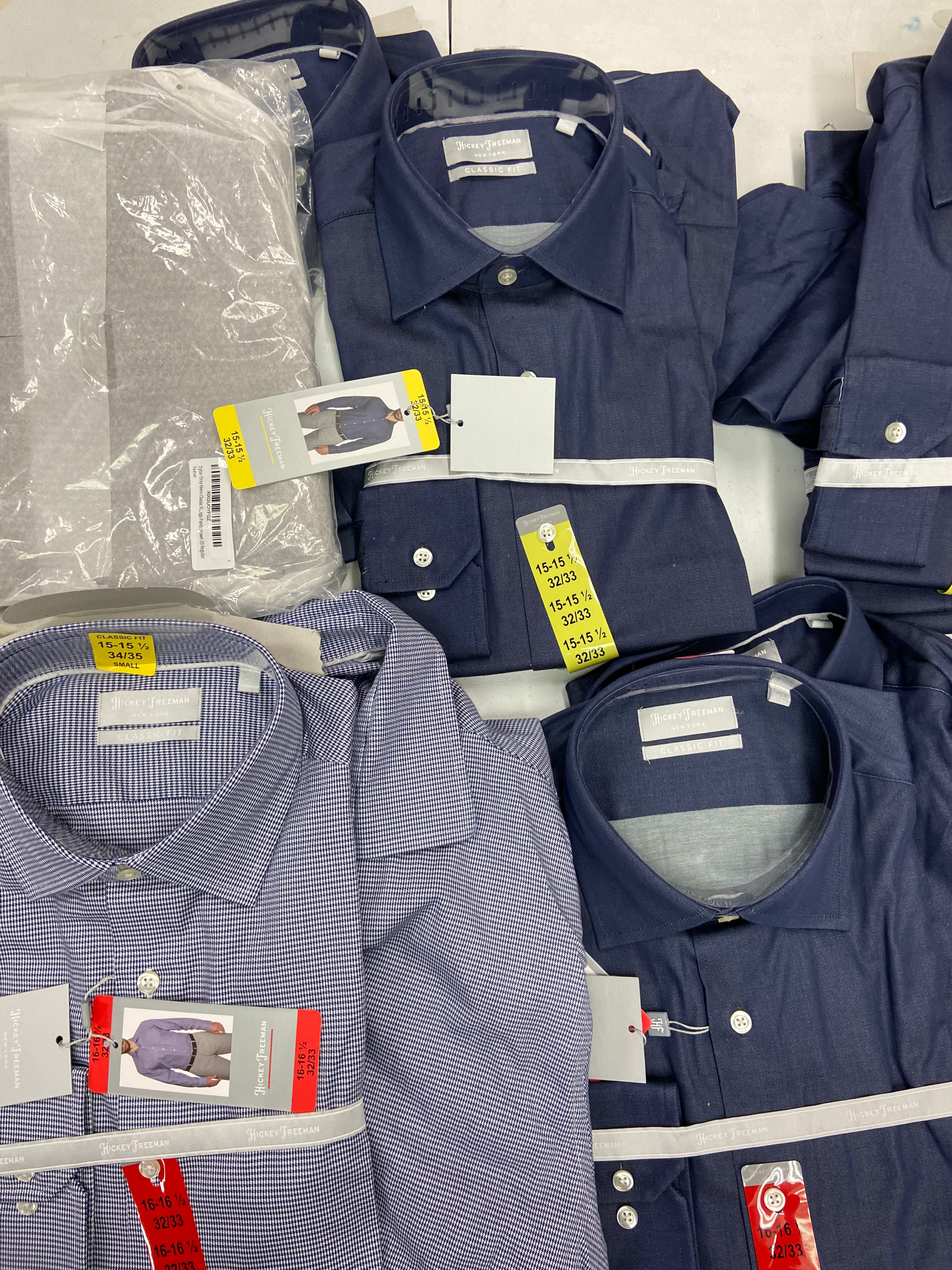 Men's Clothing Dress Shirts & Pants Wholesale Lot, DYLAN GRAY, HICKEY FREEMAN, 13 items, Shelf Pulls, MSRP $1,176