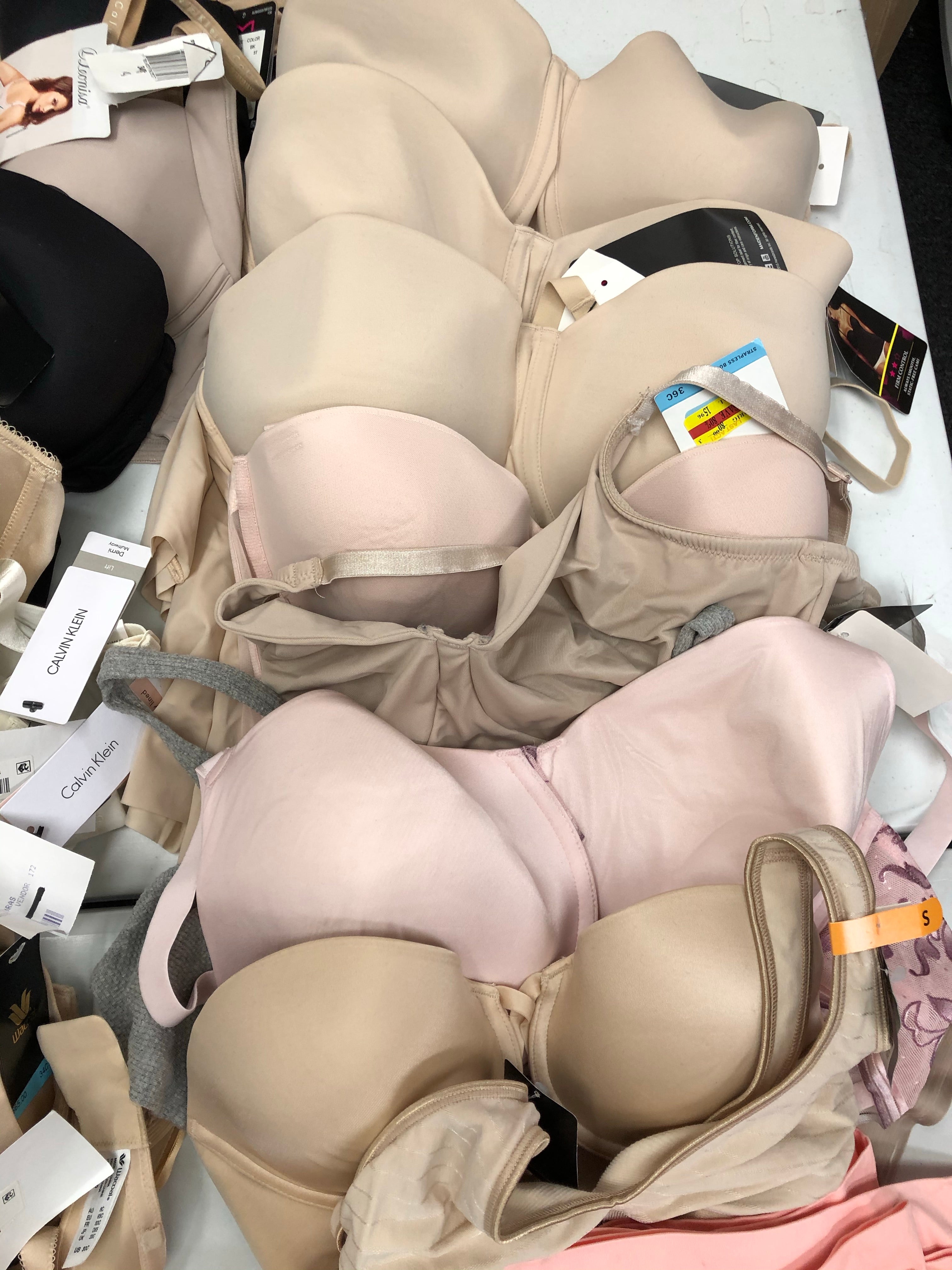 Women's Clothing INTIMATES Wholesale Lot, CALVIN KLEIN, DKNY, WACOAL, BALI, HANES and more, 79 items, Customer Returns, MSRP $2,504