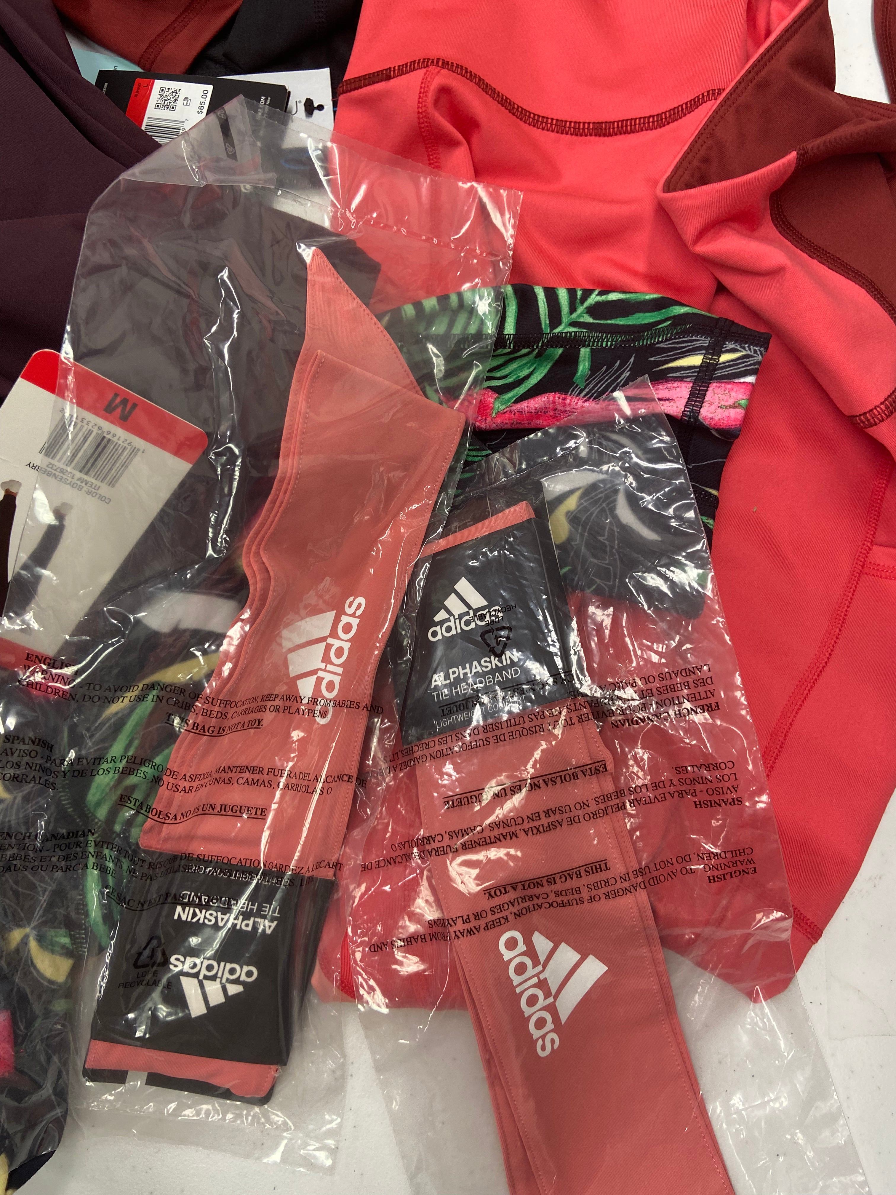 Women's Clothing Activewear Wholesale Lot, ADIDAS, CALVIN KLEIN, NIKE, DANSKIN, MONDETTA and more, 22 items, Shelf Pulls, MSRP $811