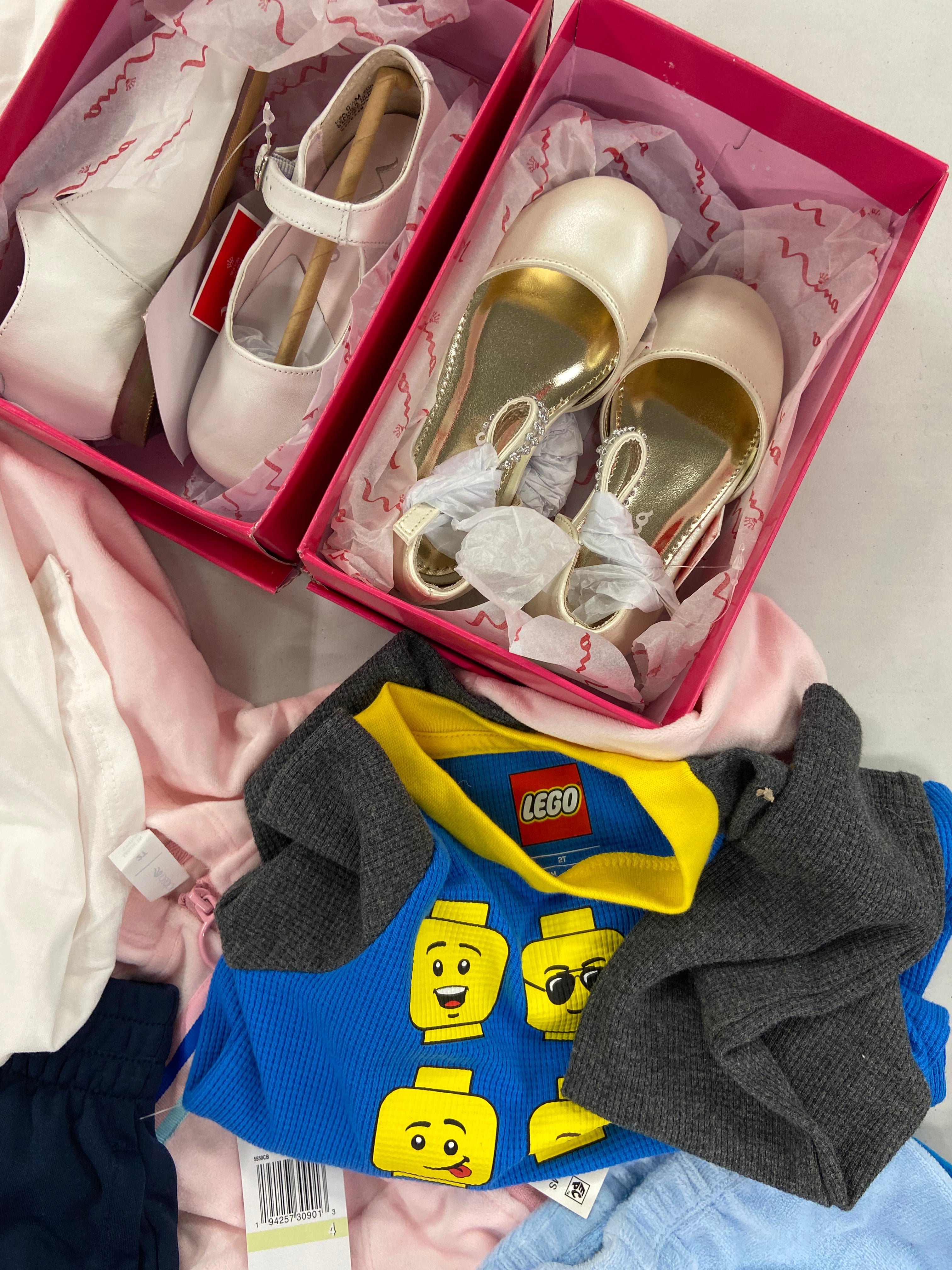Baby's / Kid's Assorted Clothing Wholesale Lot, NIKE, TOMMY HILFIGER, PINKFONG, CALVIN KLEIN, NINA DOLL, CHAMPION, CARTER'S and more, 31 items, Shelf Pulls, MSRP $971