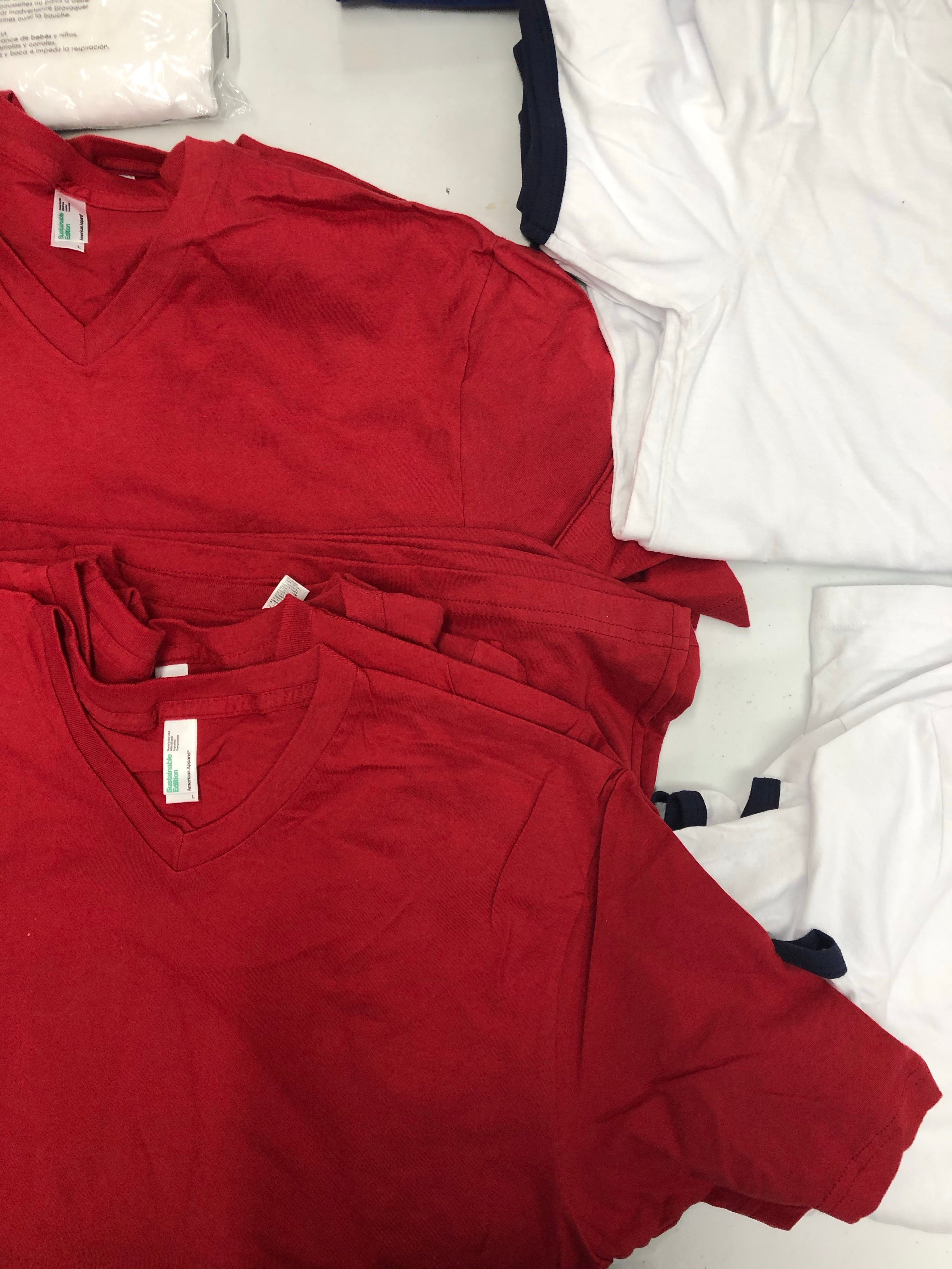 Men's Clothing T-Shirt Wholesale Lot, AMERICAN APPAREL , 41 items, Shelf Pulls, MSRP $874