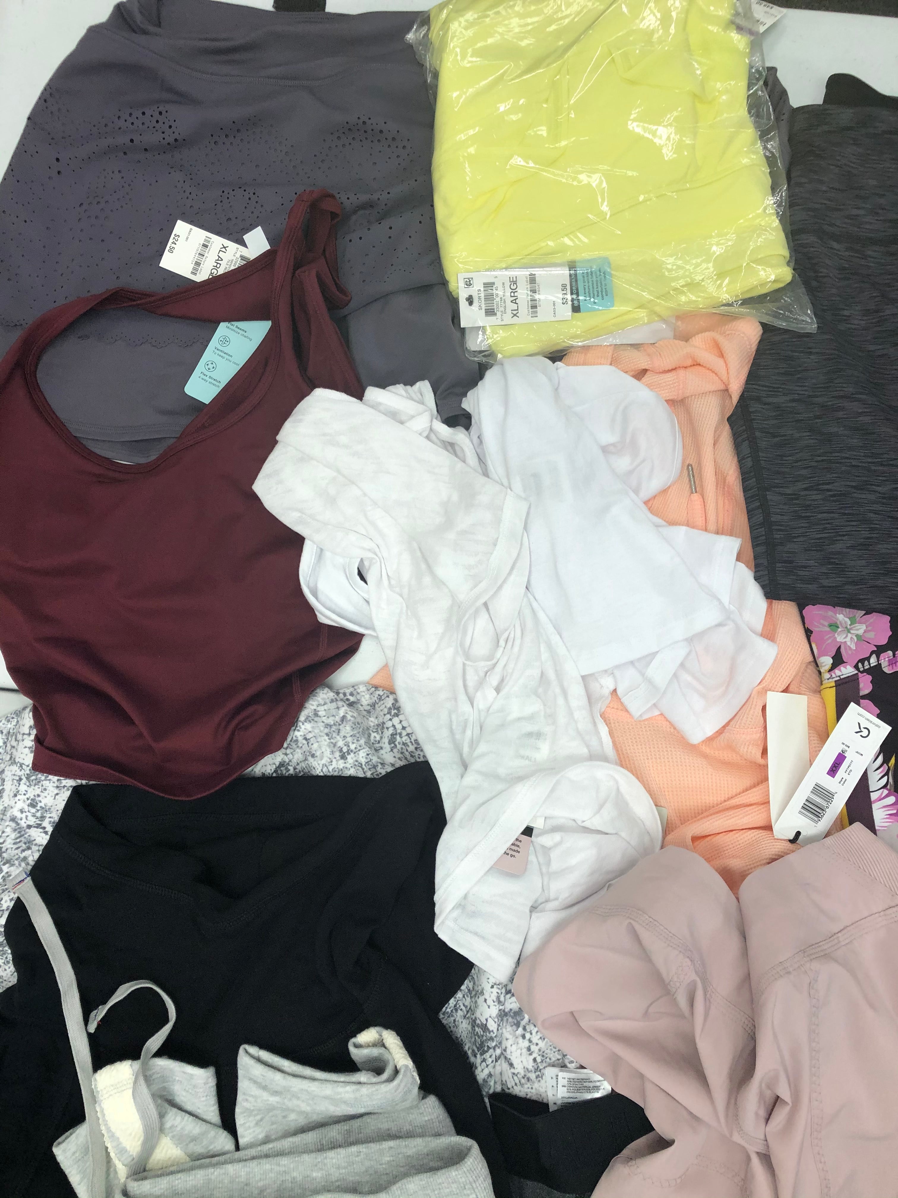 Women's Clothing Assorted Activewear Wholesale Lot, UNDER ARMOUR, ADIDAS, CALVIN KLEIN and more, 19 Units, Shlef Pulls, MSRP $974.48