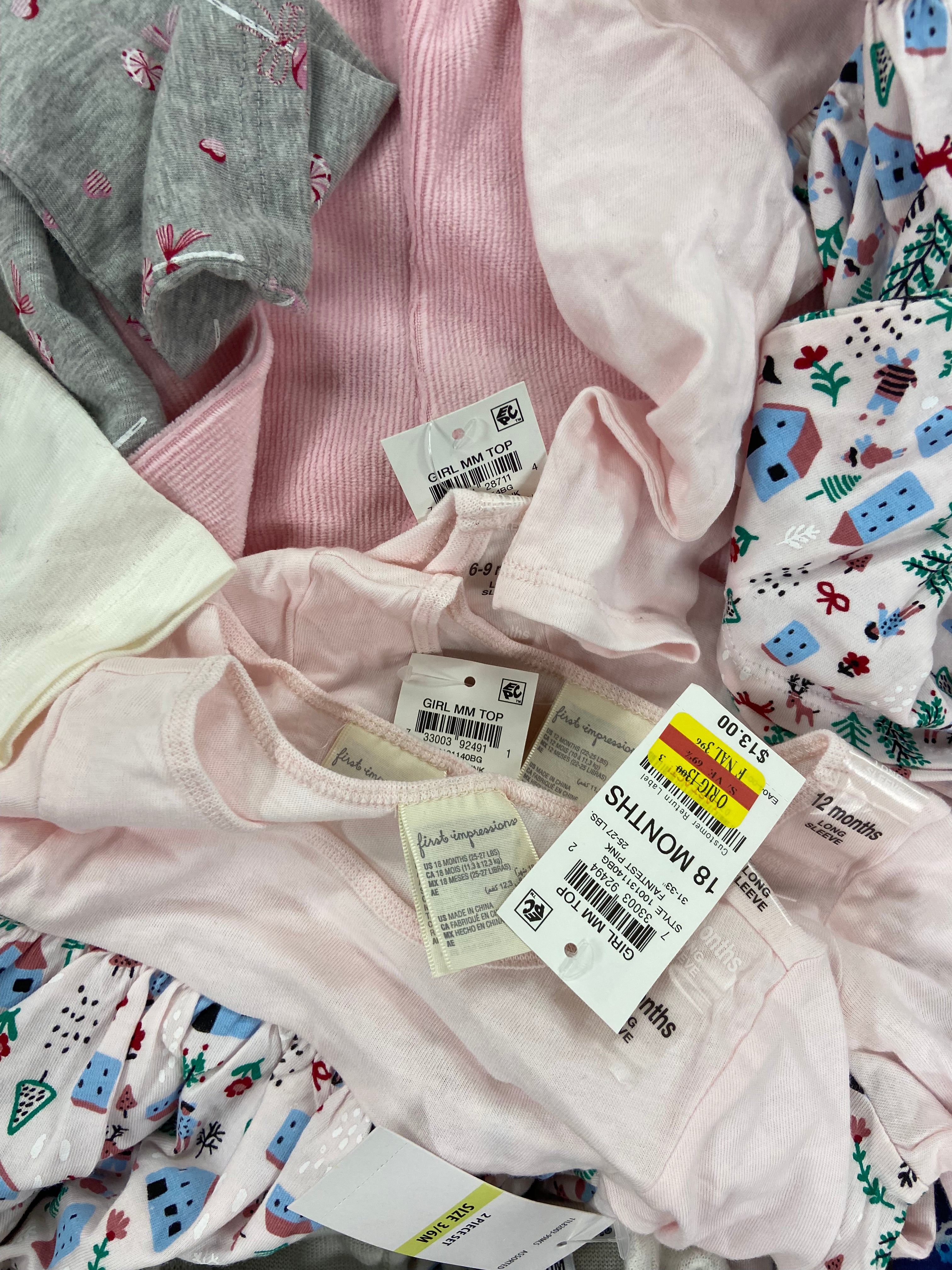 Kid's / Baby's Clothing Assorted Wholesale Lot, NIKE, MAX & OLIVIA, CARTER'S, FIRST IMPRESSIONS and more, 24 items, Shelf Pulls, MSRP $665