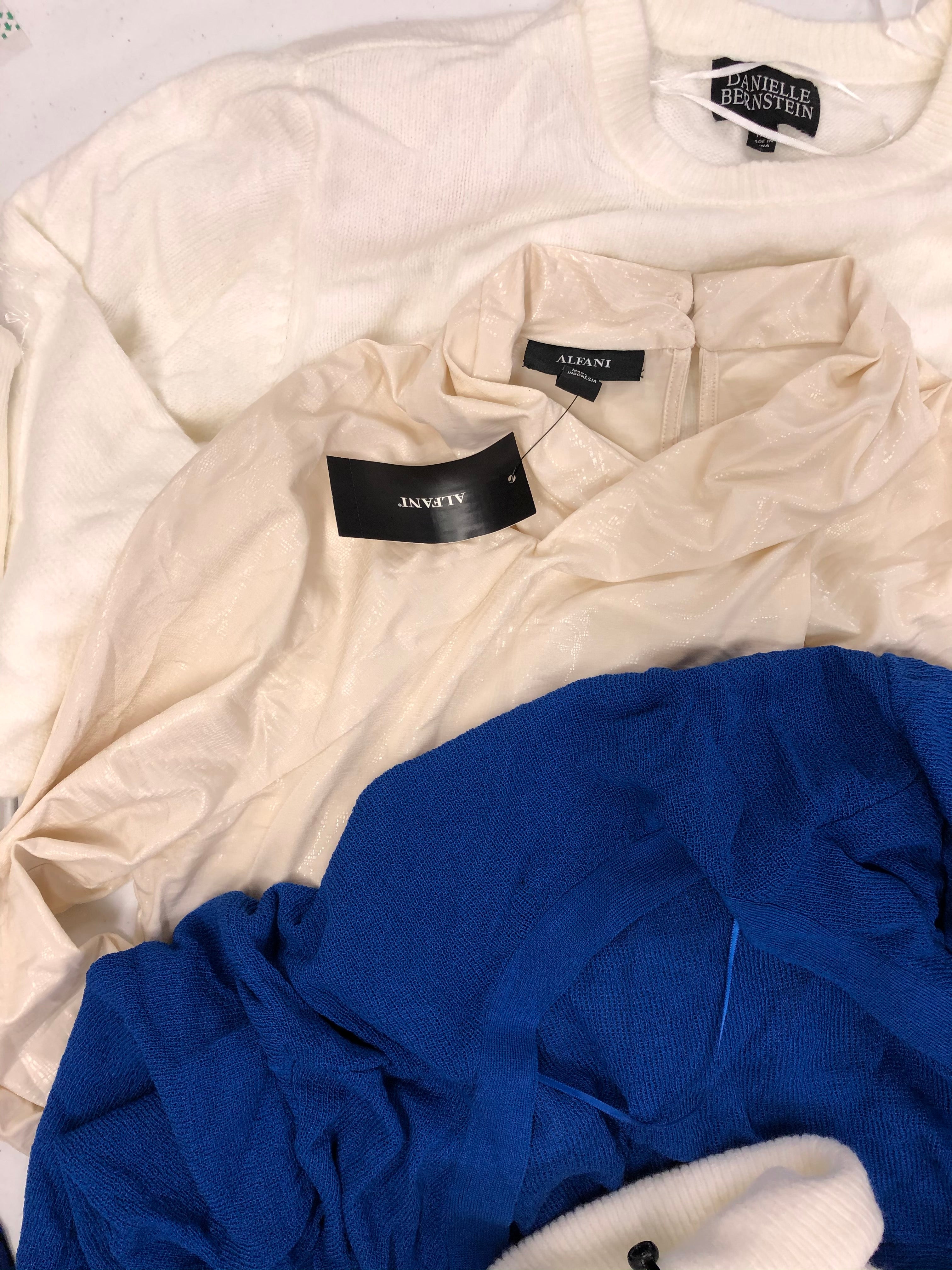 Women's Clothing Tops Wholesale Lot, DKNY, FREE PEOPLE, RAG & BONE, ALFANI and more, 14 items, Shelf Pulls, MSRP $935
