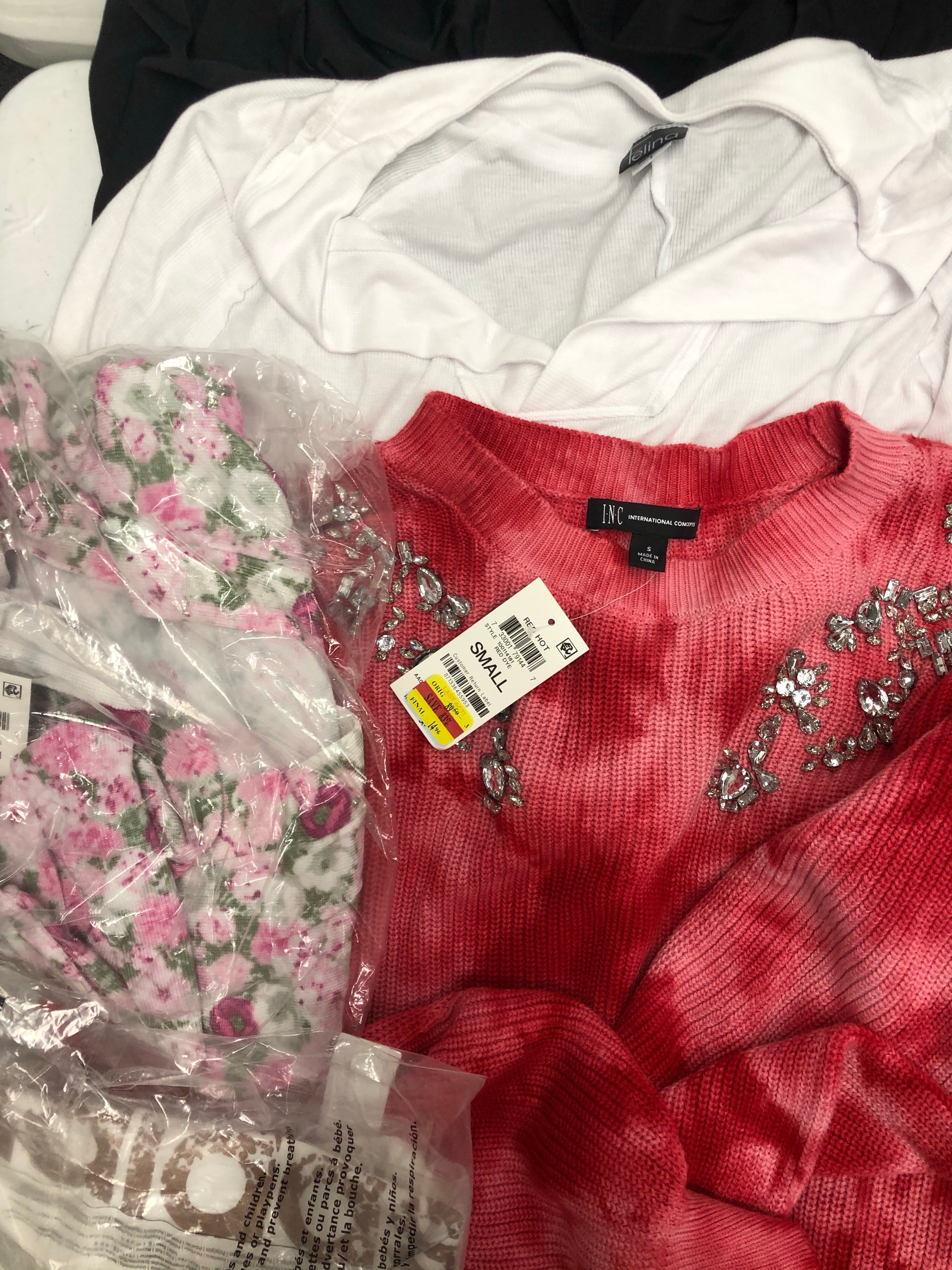 Women's Clothing Top Wholesale Lot, Puma, Calvin Klein, Adidas, American Apparel, Felina, Alfani and more, 16 Units, Shelf Pulls, MSRP $870.99