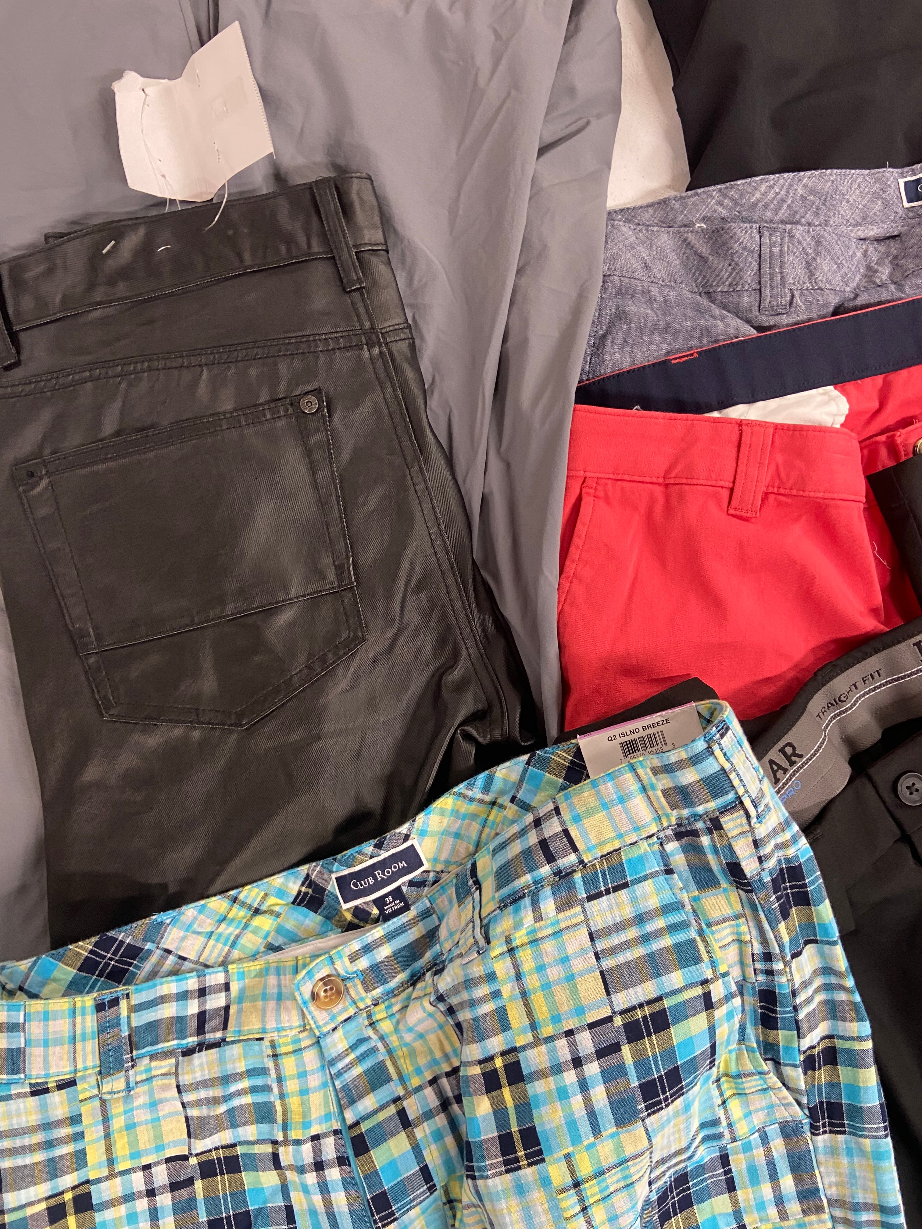 Men's Clothing Shorts & Pants Wholesale Lot, HAGGAR, CLUB ROOM, INC 10 items, Shelf Pulls, MSRP $577