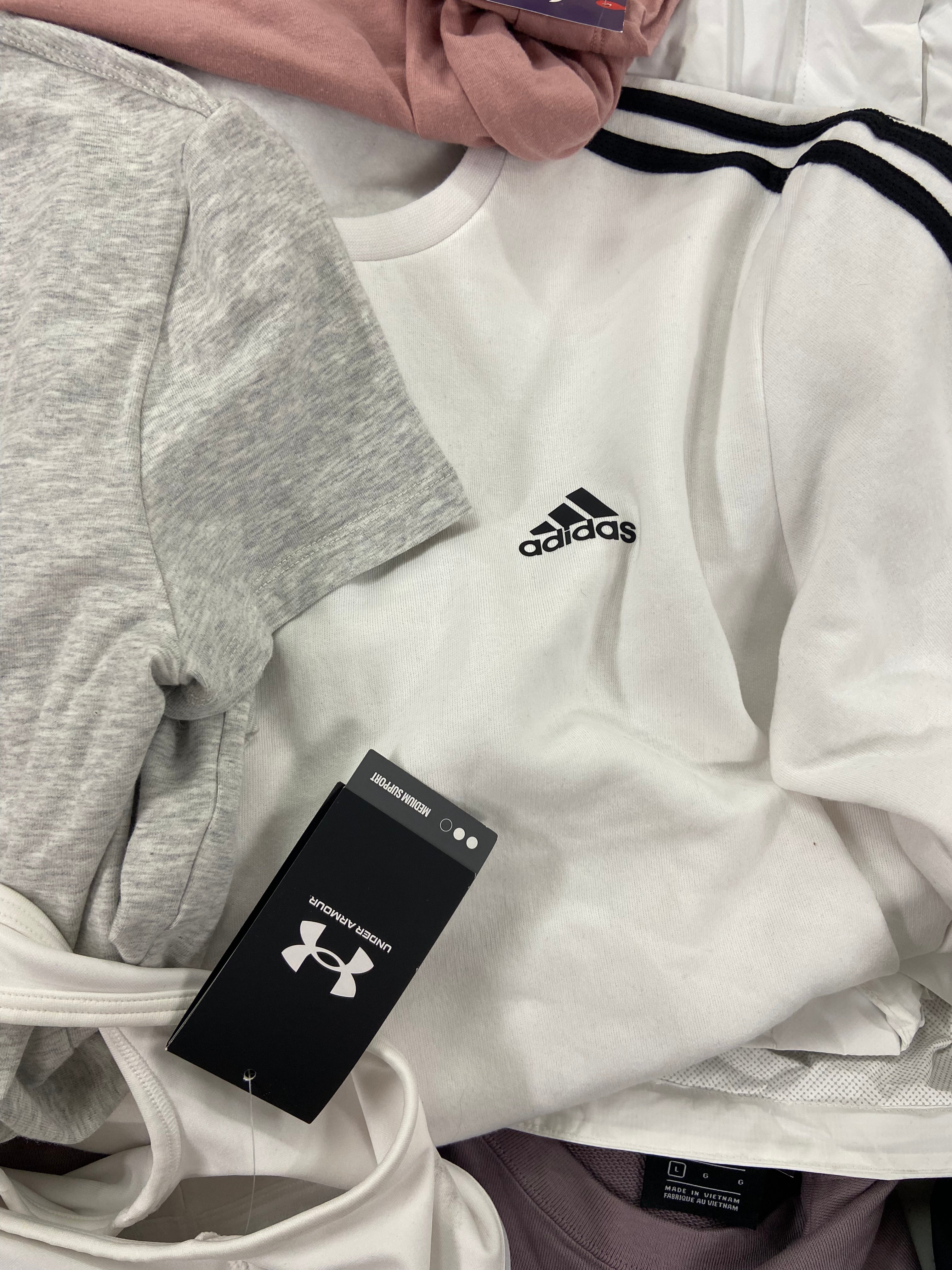Women's Clothing Wholesale Lot, MARMOT, DKNY, ADIDAS, UNDER ARMOUR, THE NORTH FACE, NIKE, CHAMPION and more, 14 items, Shelf Pulls, MSRP $1,089
