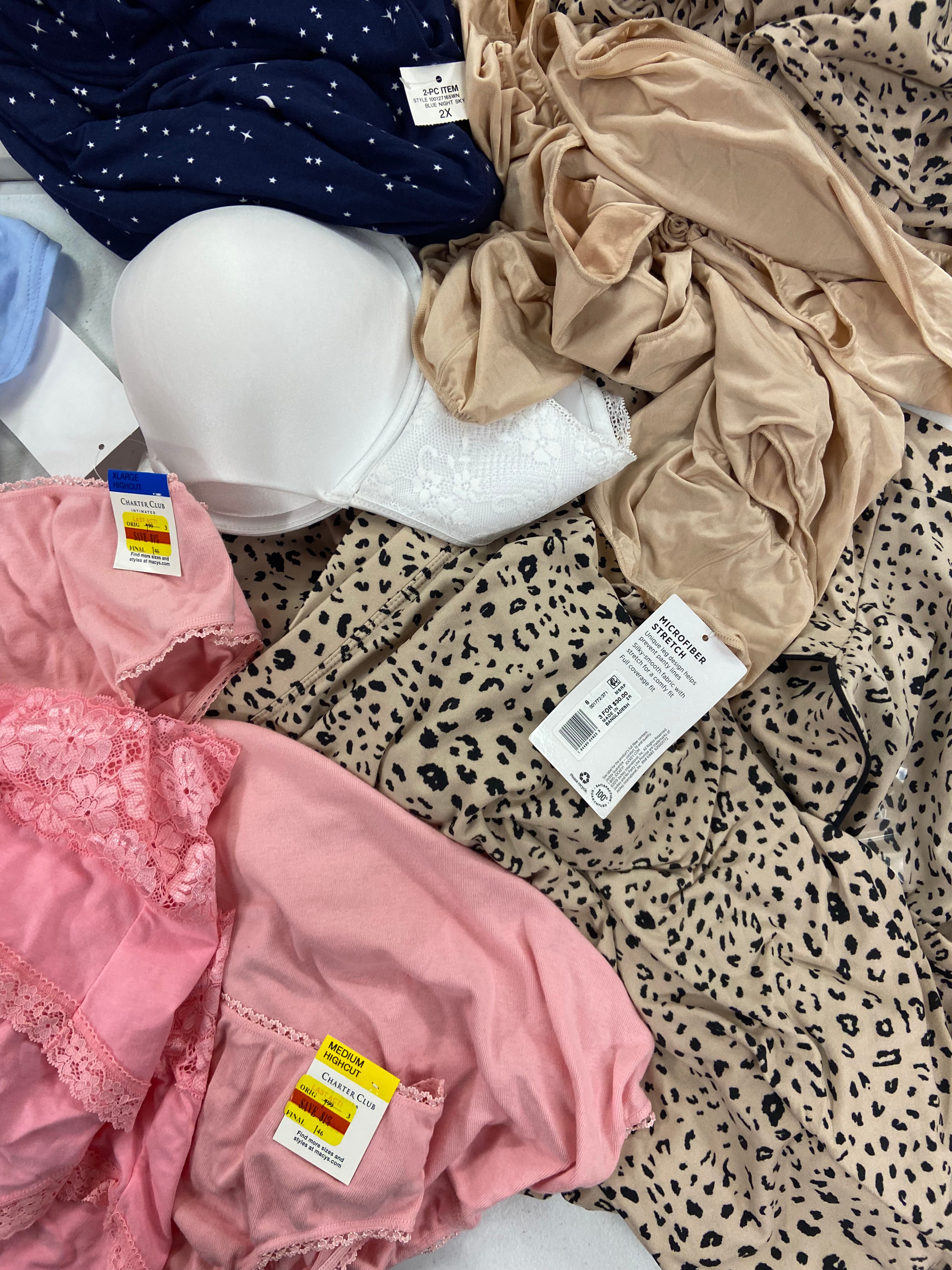Women's Sleepwear & Others, Wholesale Lot, SPANX, MAIDENFORM, JOCKEY, JENNI, FRIENDS, CHARTER CLUB and more, 14 items, Shelf Pulls, MSRP $433