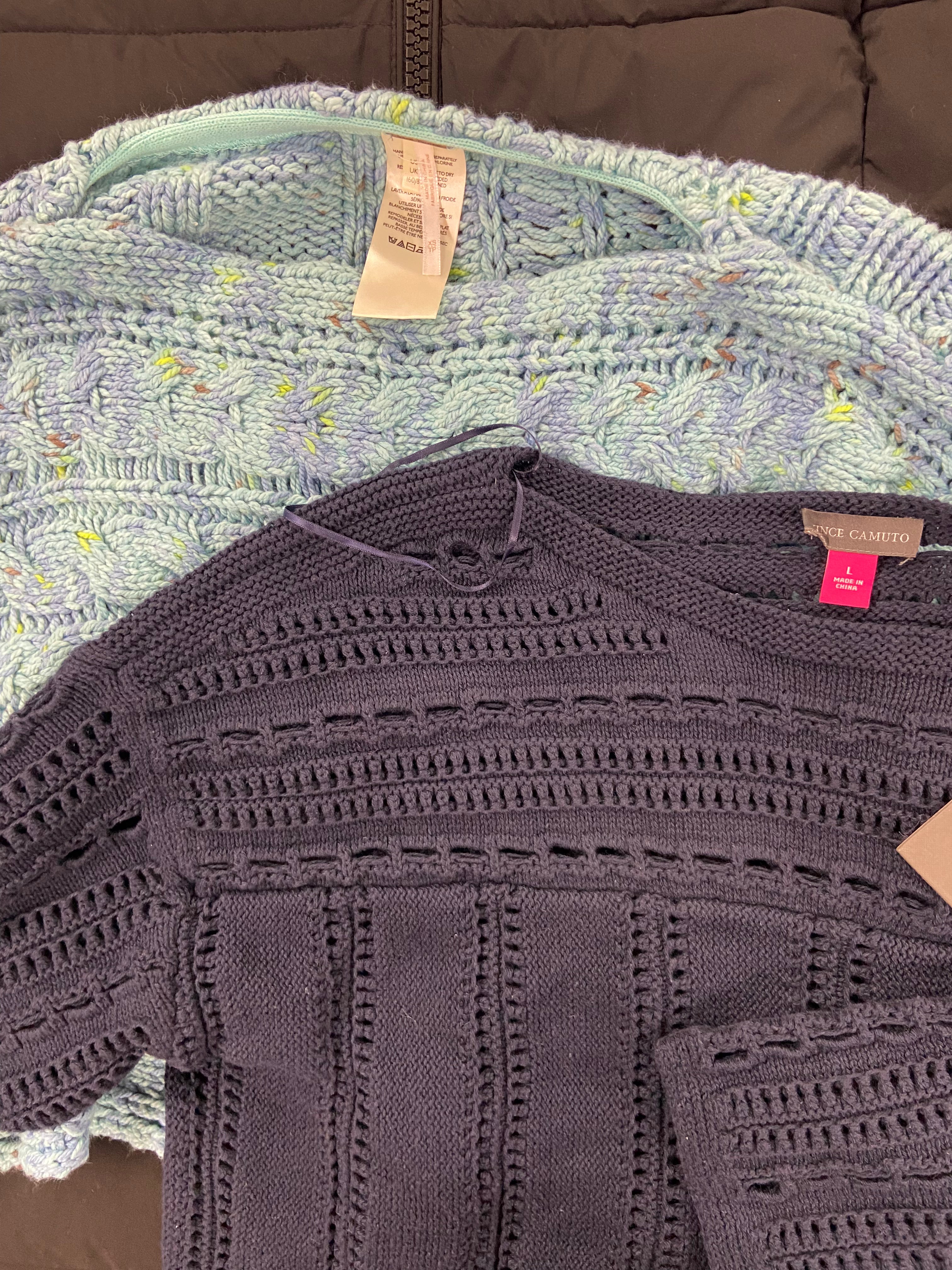 Women's Clothing Sweaters, Jackets & Others Wholesale Lot, VINCE CAMUTO, FREE PEOPLE, ANDREW MARC, DANSKIN and more, 7 items, Shelf Pulls, MSRP $627