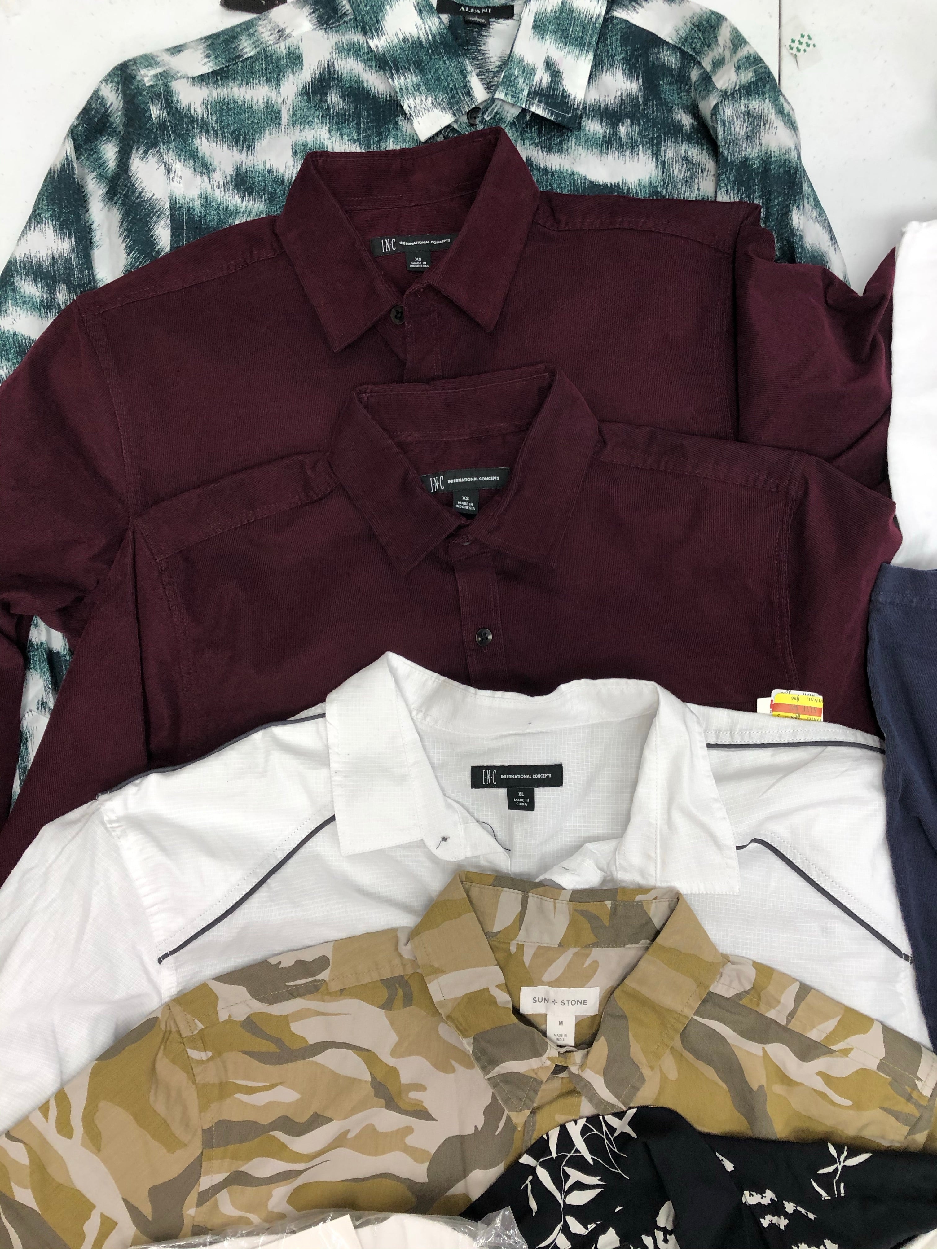 Men's Clothing Tops, Button Down Shirt and more, Wholesale Lot, CALVIN KLEIN, ZEEGEEWHY, AMERICAN APPAREL, INC and more, 23 items, Shelf Pulls, MSRP $793
