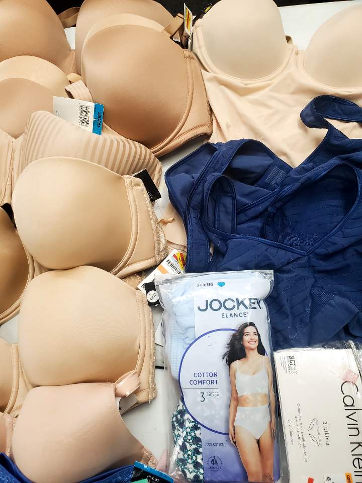 Women's Clothing Intimates Wholesale Lot, CALVIN KLEIN, DKNY, BALI, FREE PEOPLE, JOCKEY and more, 39 items, CUSTOMER RETURNS, MSRP $1,455