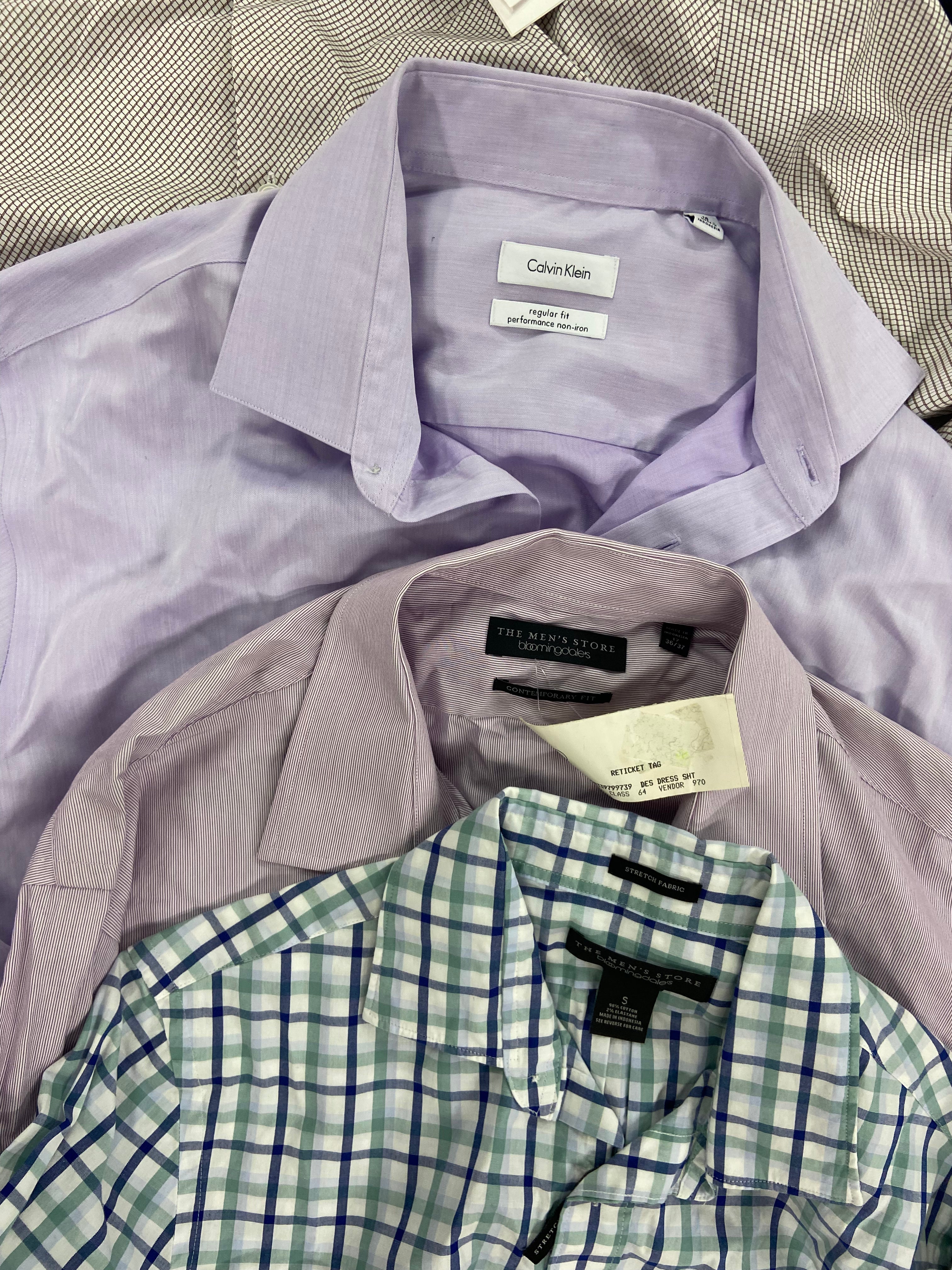 Men's Clothing Dress Shirts & Others, Wholesale Lot, THEORY, LEVI'S, CALVIN KLEIN, BLOOMINGDALES, NN07 and more, 9 items, Shelf Pulls, MSRP $763
