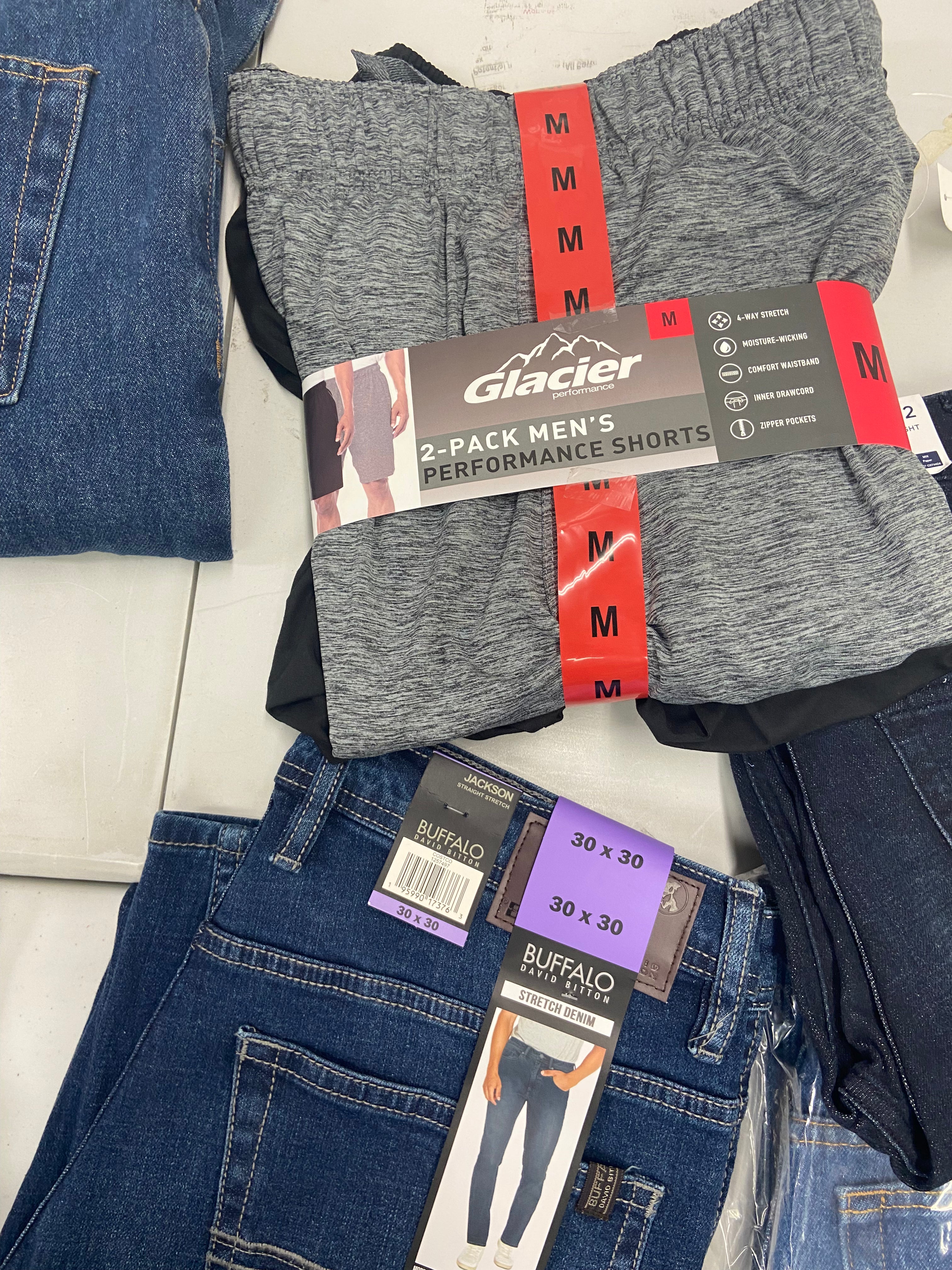 Men's Clothing Jeans and Other Bottoms Wholesale Lot, GH BASS, CHAPS, URBAN STAR, KIRKLAND and more, 9 items, Shelf Pulls, MSRP $458
