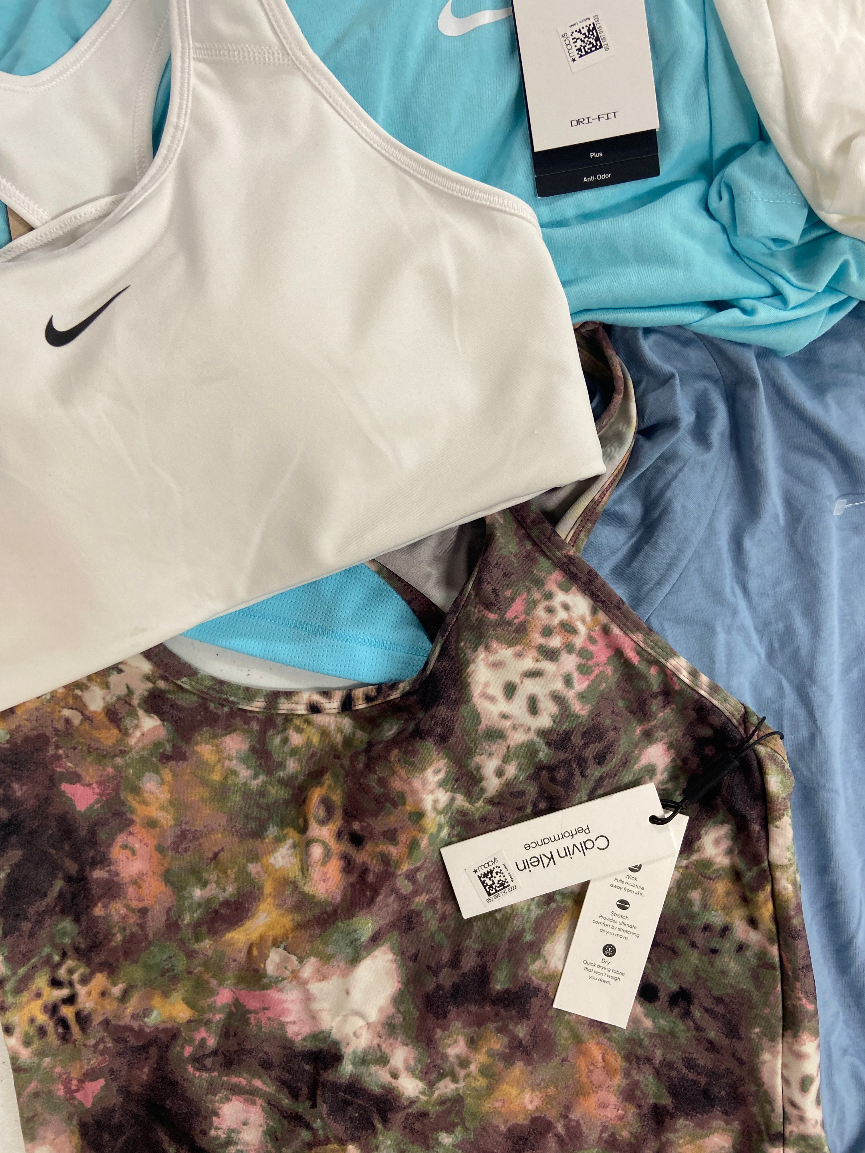 Women's Clothing Activewear Tops Wholesale Lot, NIKE, PUMA, MICHAEL KORS, REEBOK, ADIDAS and more, 21 items, Shelf Pulls, MSRP $598