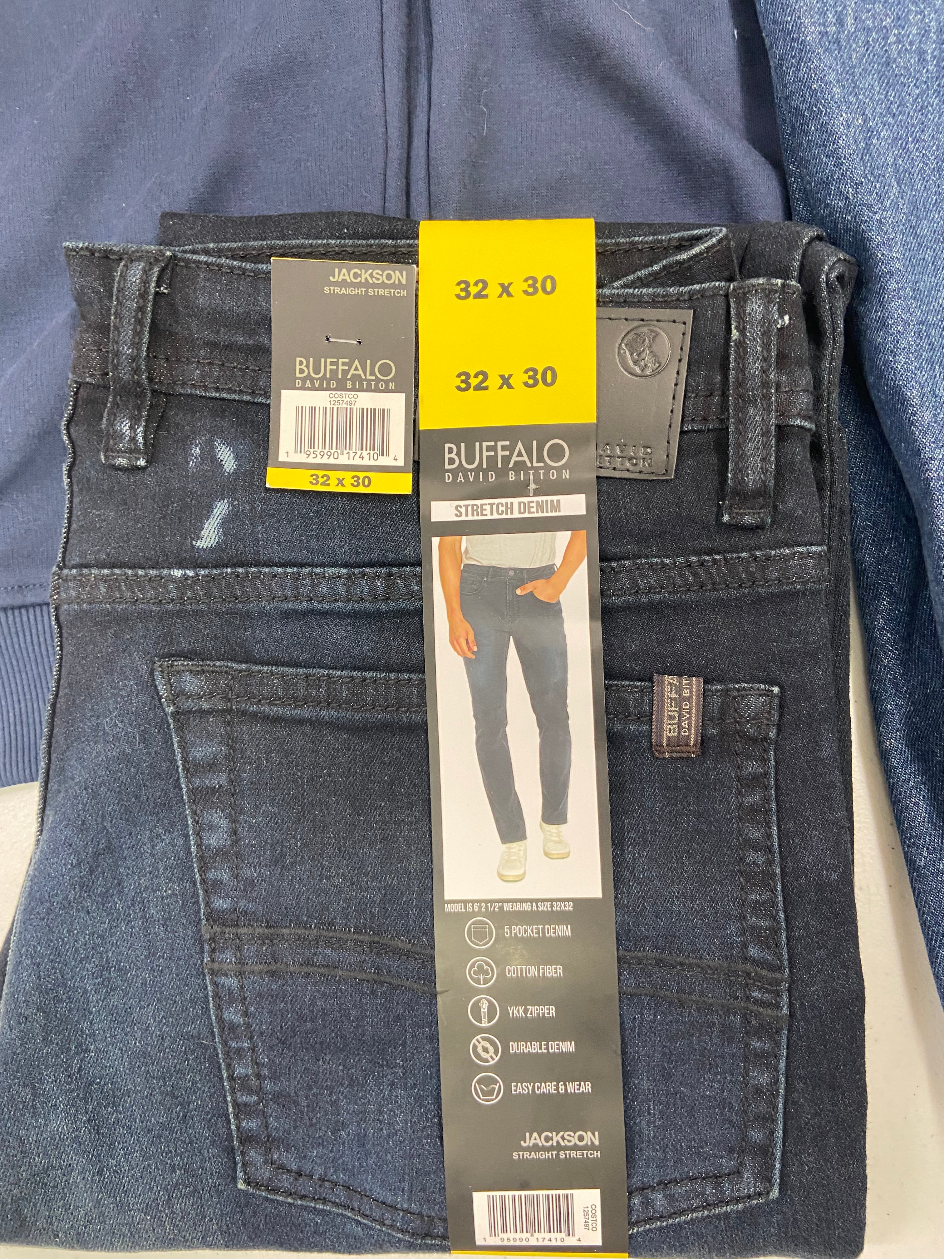 Men's Clothings Jeans & Others Wholesale Lot, LEVIS, BUFFALO DAVID BITTON, ORVIS, KIRKLAND and more, 5 items, CUSTOMER RETURNS