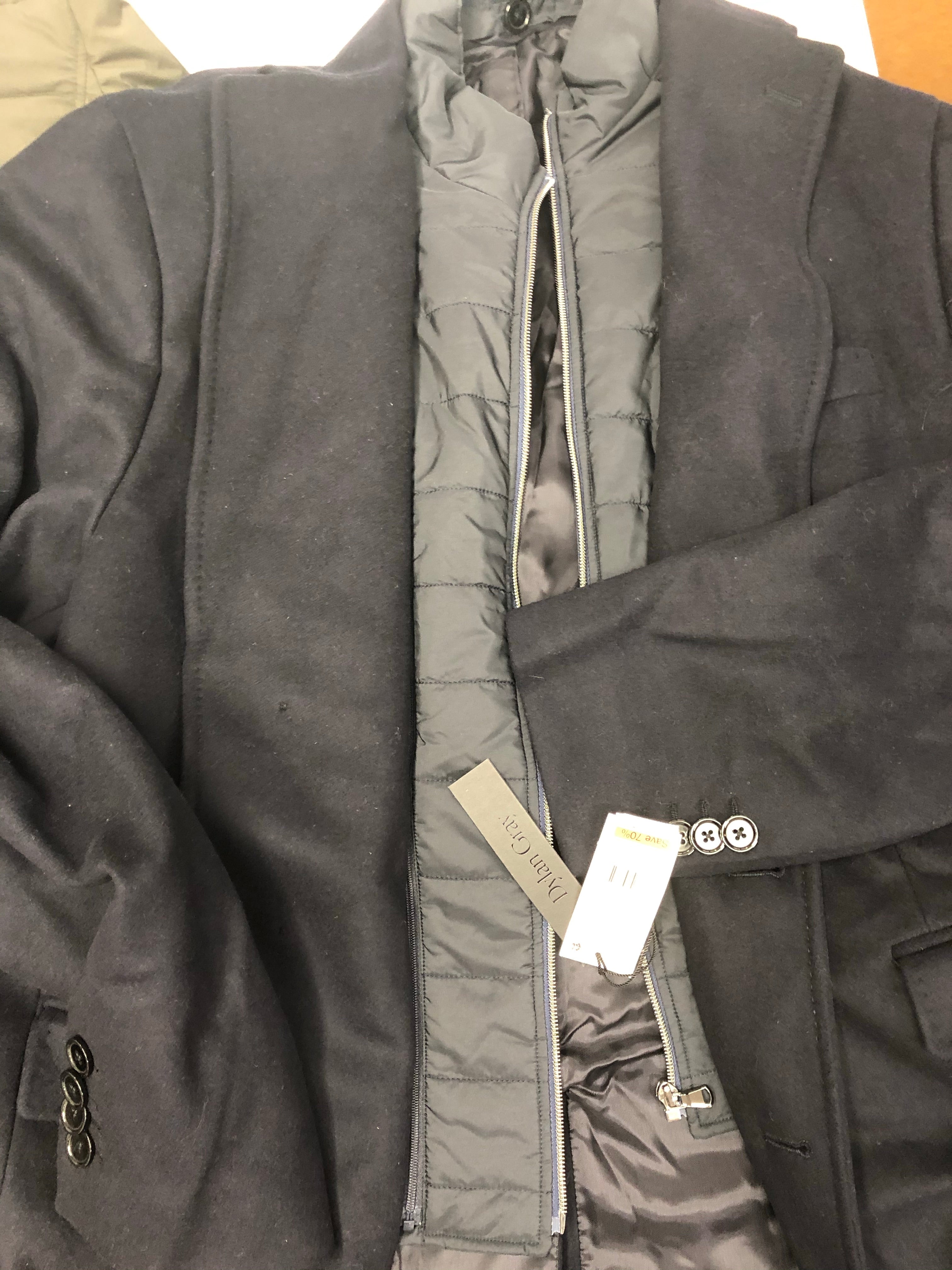 Men's Clothing OUTERWEAR/JACKETS Wholesale Lot, DYLAN GRAY, 3 Units, Shelf Pulls, MSRP $1,594