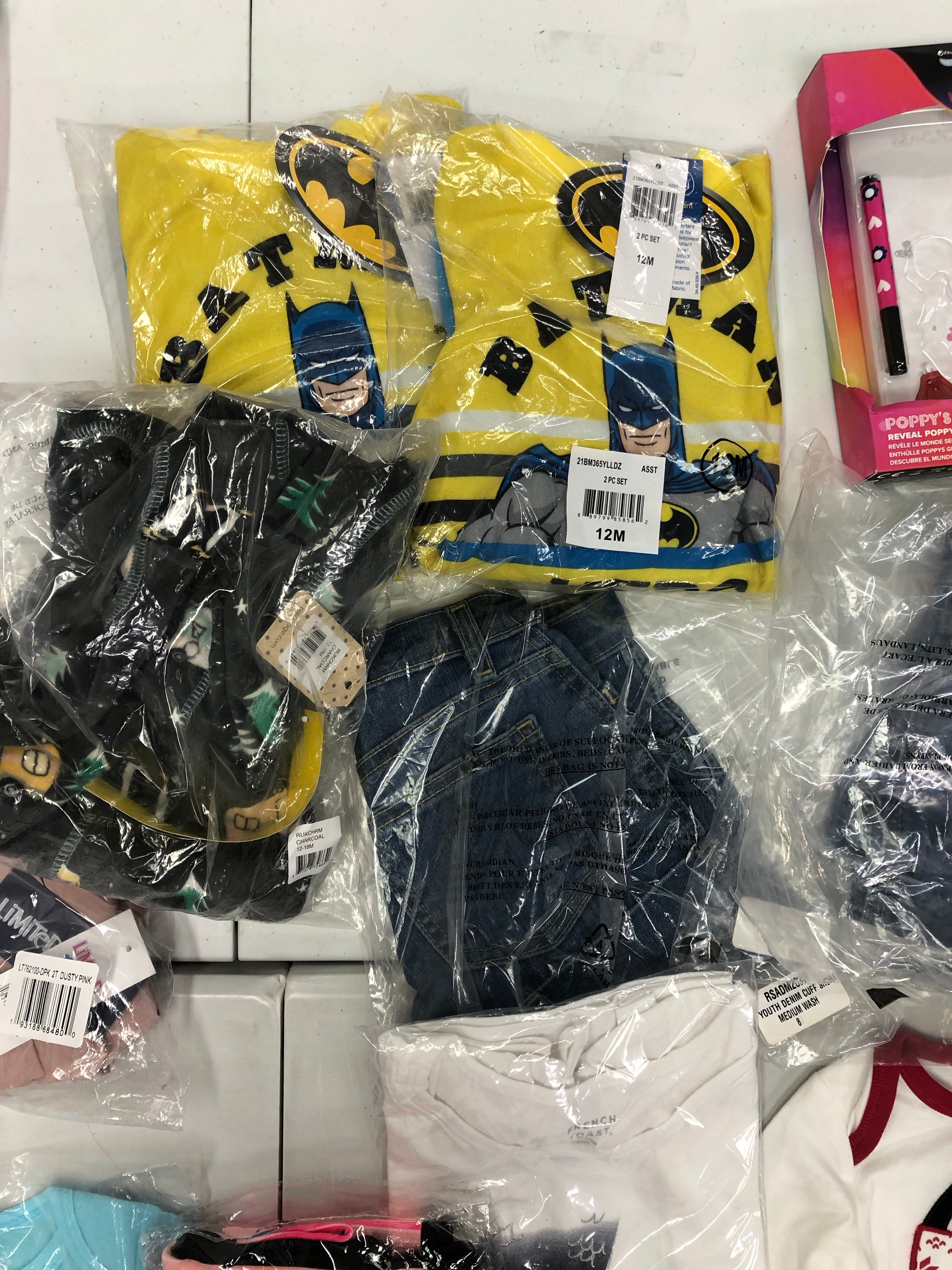 Kid's Clothing Assorted Wholesale Lot, ABSORBA, AMERICAN APPAREL, DESPICABLE ME, HANES, LIMITED TOO, THE CHILDREN'S PLACE and more,  21 items, New, MSRP $384