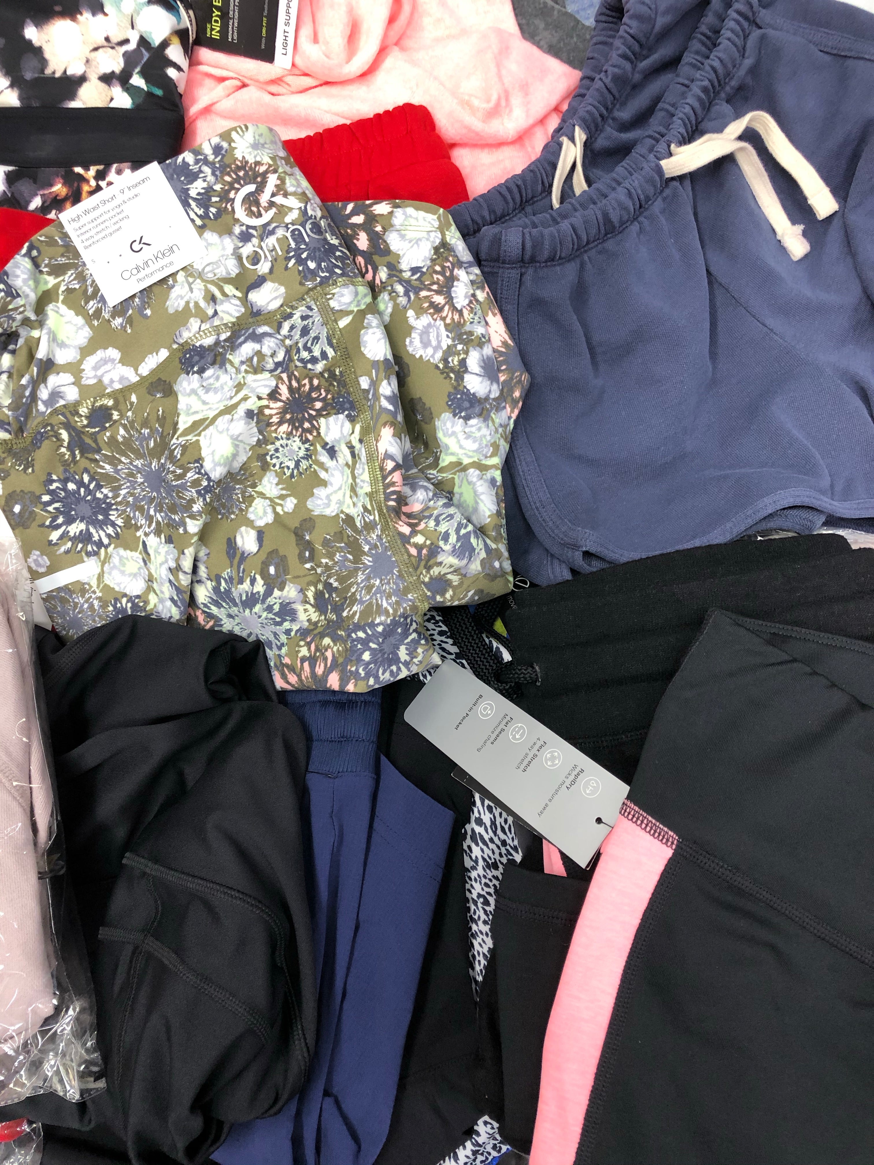 Women's Clothing Activewear Wholesale Lot, Nike, Adidas, Calvin Klein, Under Armour, Ideology and more, 31 Units, Shelf Pulls, MSRP $1,427.98