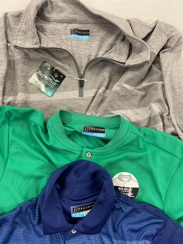Men's Clothing Golf Shirts & Other Tops, Wholesale Lot, PGA TOUR, JACK JONES, ALTERNATIVE, CLUBROOM, and more, 15 items, Shelf Pulls, MSRP $495