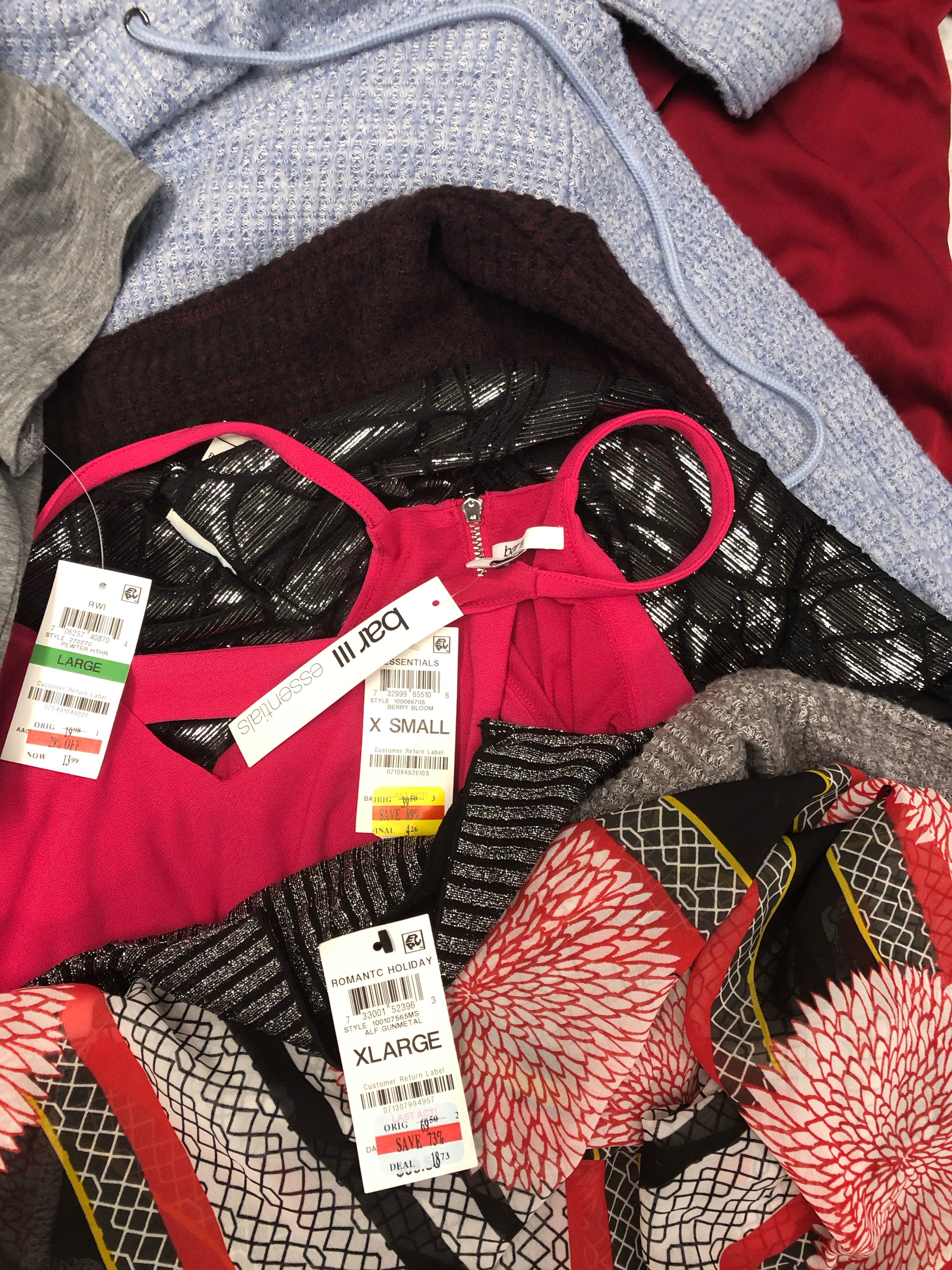 Women's Clothing Tops Wholesale Lot, DKNY, FILA, ADIDAS, CALVIN KLEIN, FREE PEOPLE, ALFANI and more, 26 Units, Shelf Pulls, MSRP $1,410