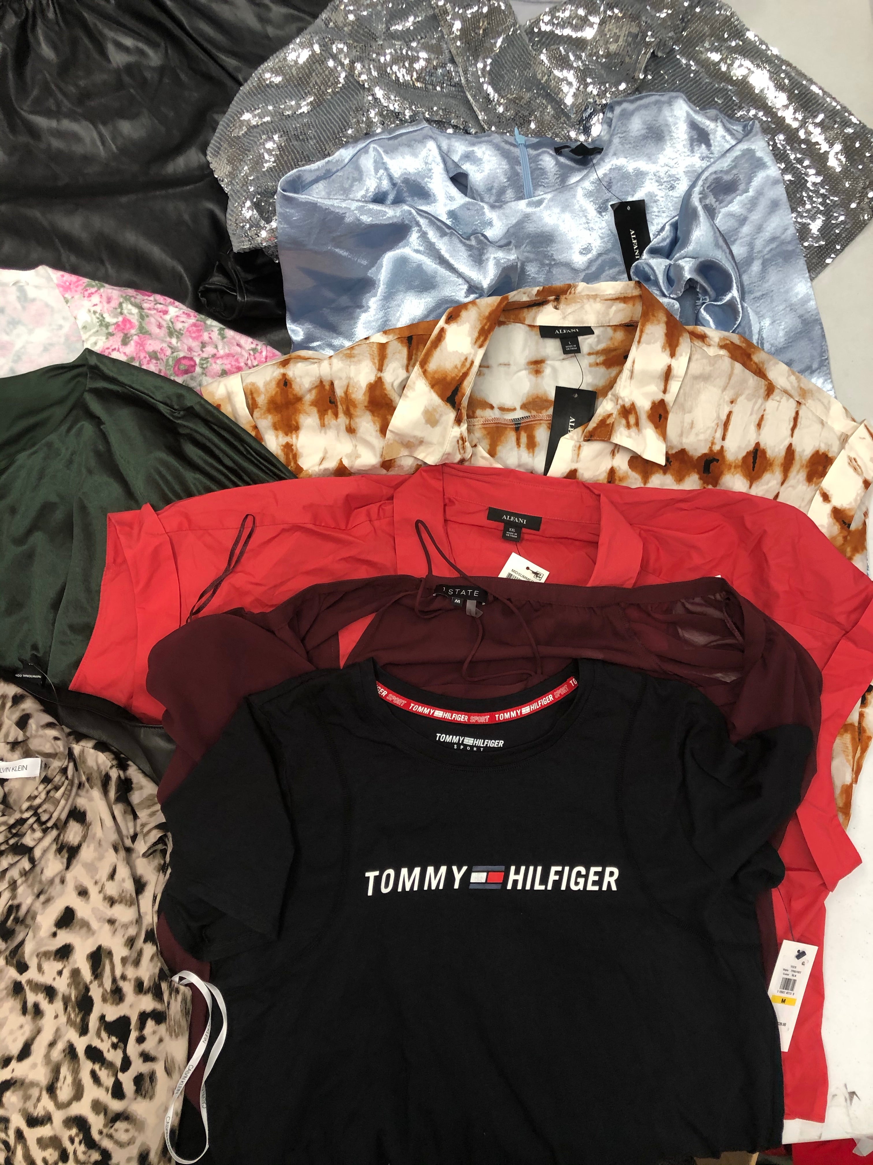 Women's Clothing Top Wholesale Lot, Tommy Hilfiger, 1 State, Alfani and more, 11 Units, Shelf Pulls, MSRP $803