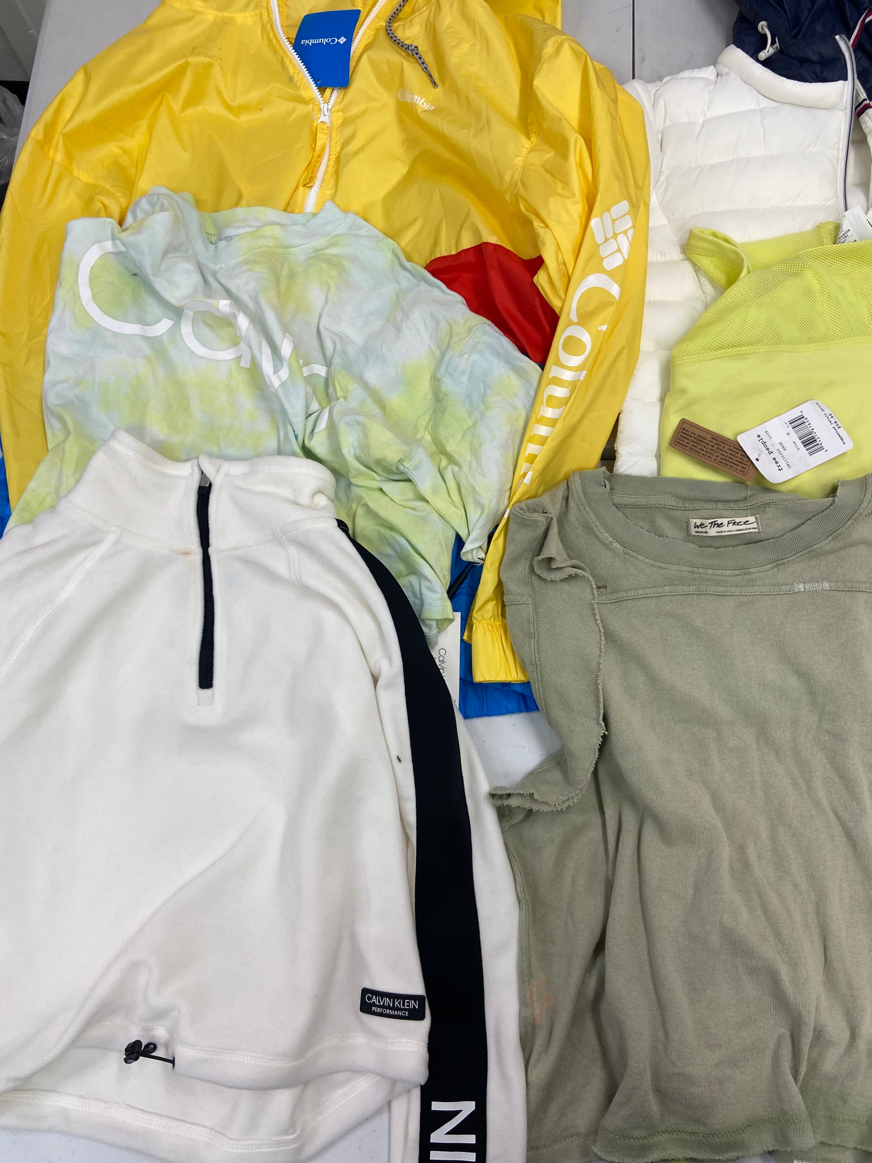Women's Clothings Jackets & Tops Wholesale Lot, CALVIN KLEIN, TOMMY HILFIGER, COLUMBIA, FREE PEOPLE, DKNY and more, 8 items, CUSTOMER RETURNS