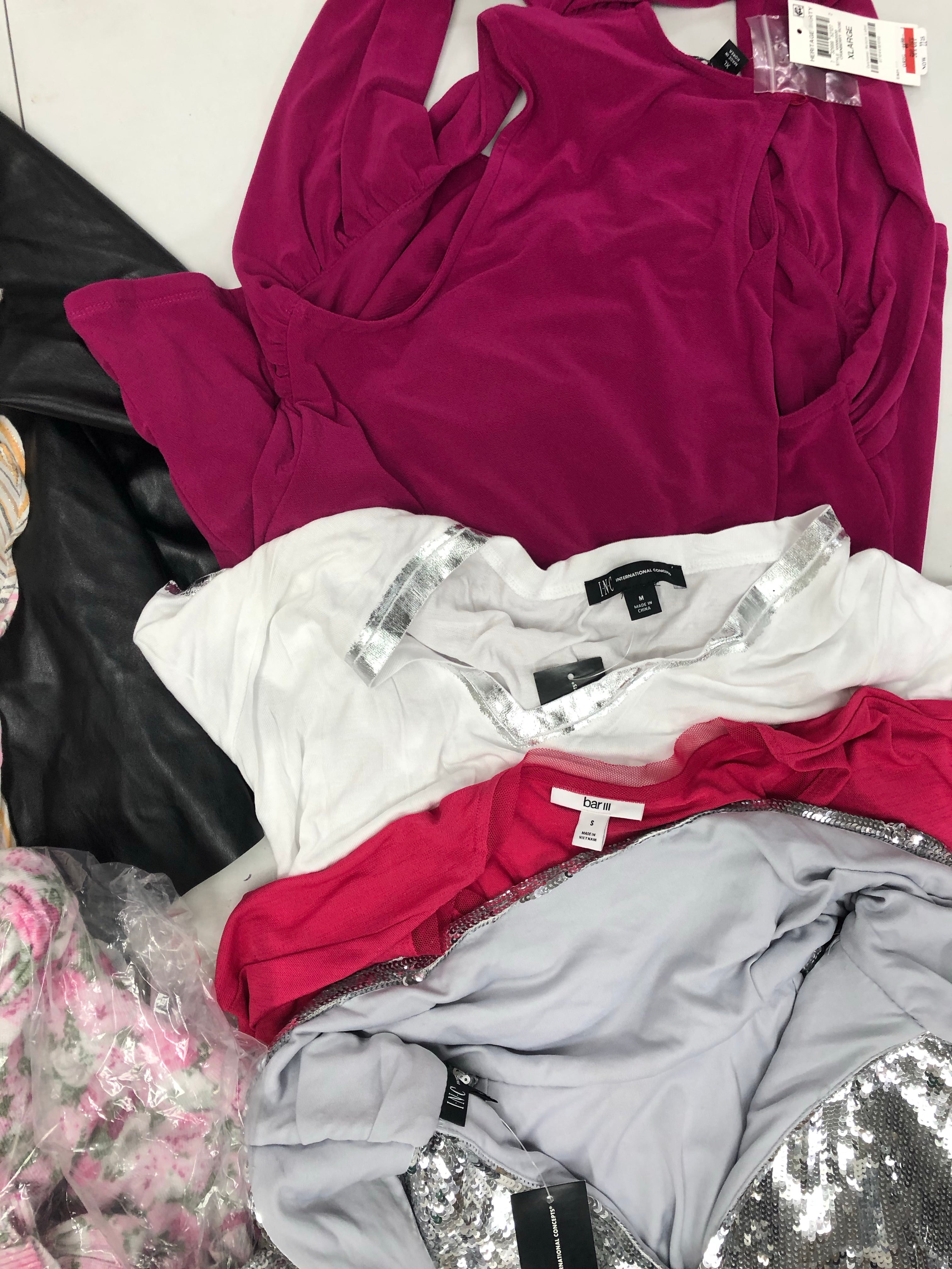 Women's Clothing Top Wholesale Lot, American Apparel, Alfani, Bar III and more, 12 Units, Shelf Pulls, MSRP $700