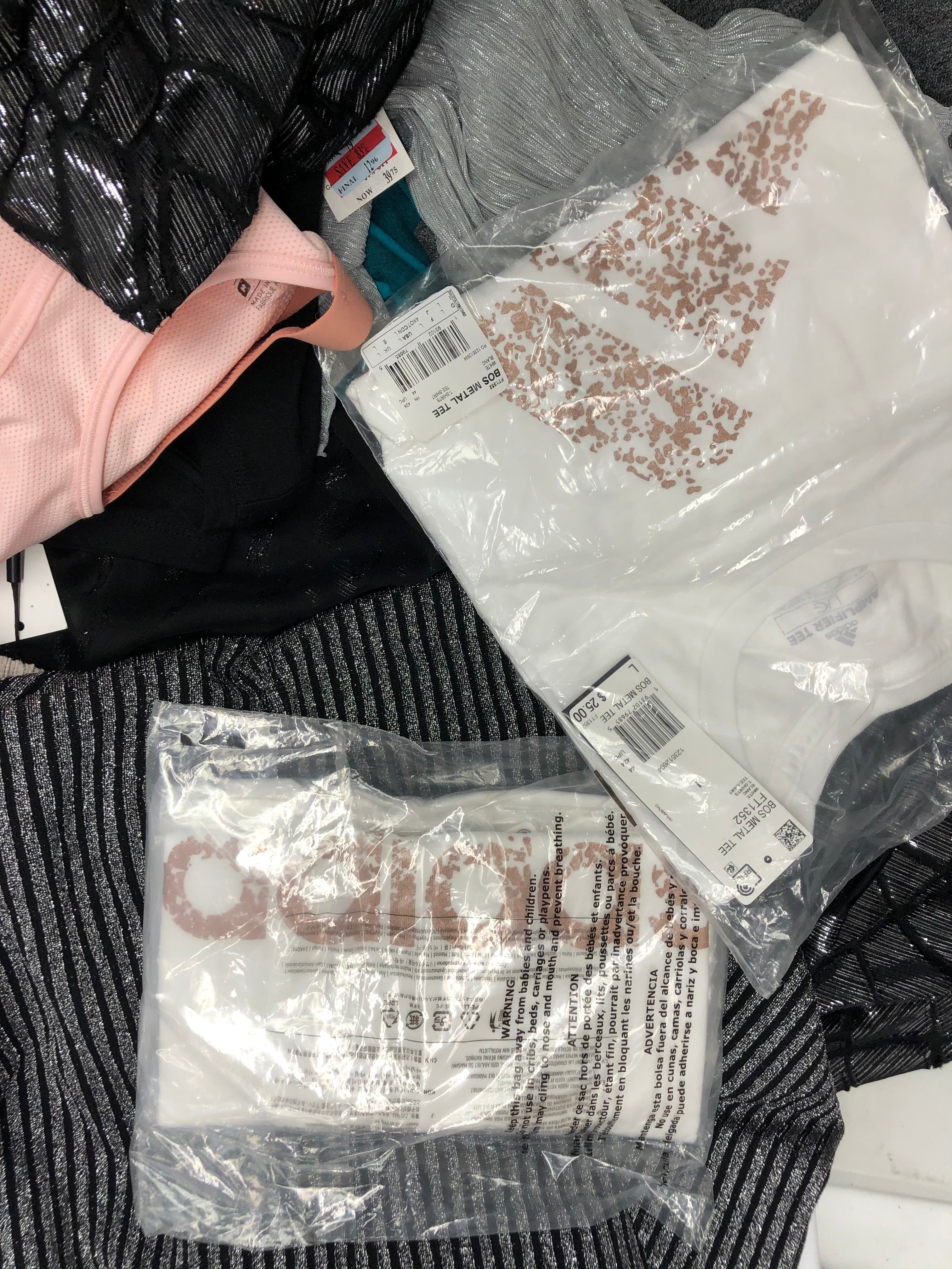 Women's Clothing Tops Wholesale Lot, NIKE, CALVIN KLEIN, ADIDAS, FREE PEOPLE and more, 37 Units, Shelf Pulls, MSRP $2,136