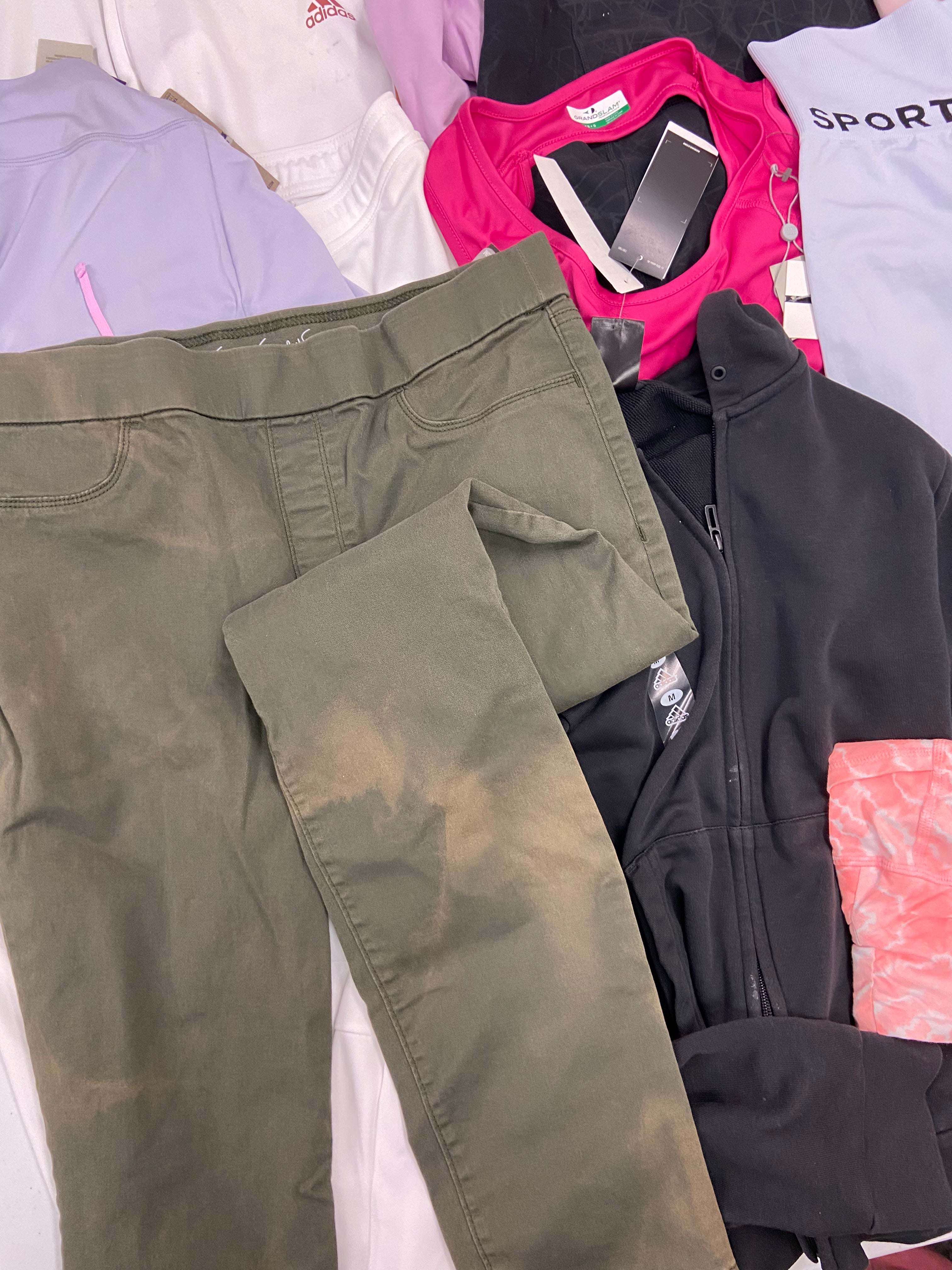 Women's Clothing Activewear Wholesale Lot, ADIDAS, CALVIN KLEIN, UNDER ARMOUR, DKNY, SPYDER, IDEOLOGY, DANSKIN and more, 17 items, CUSTOMER RETURNS