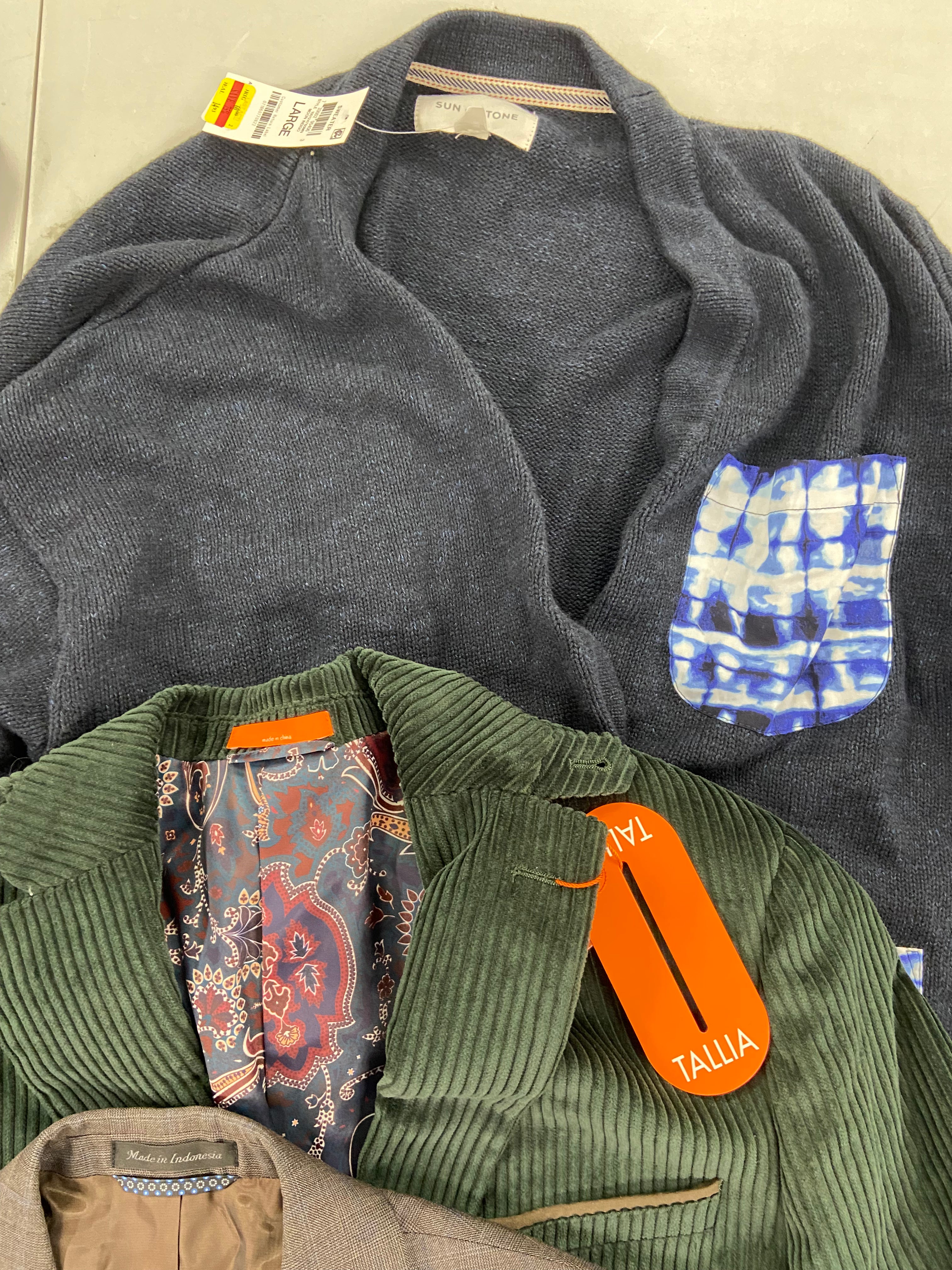Men's Clothing Suit Separates & Others Wholesale Lot, LAUREN RALPH LAUREN, TALLIA, ENGLISH LAUNDRY, SUN + STONE, 7 items, Shelf Pulls, MSRP $1,445